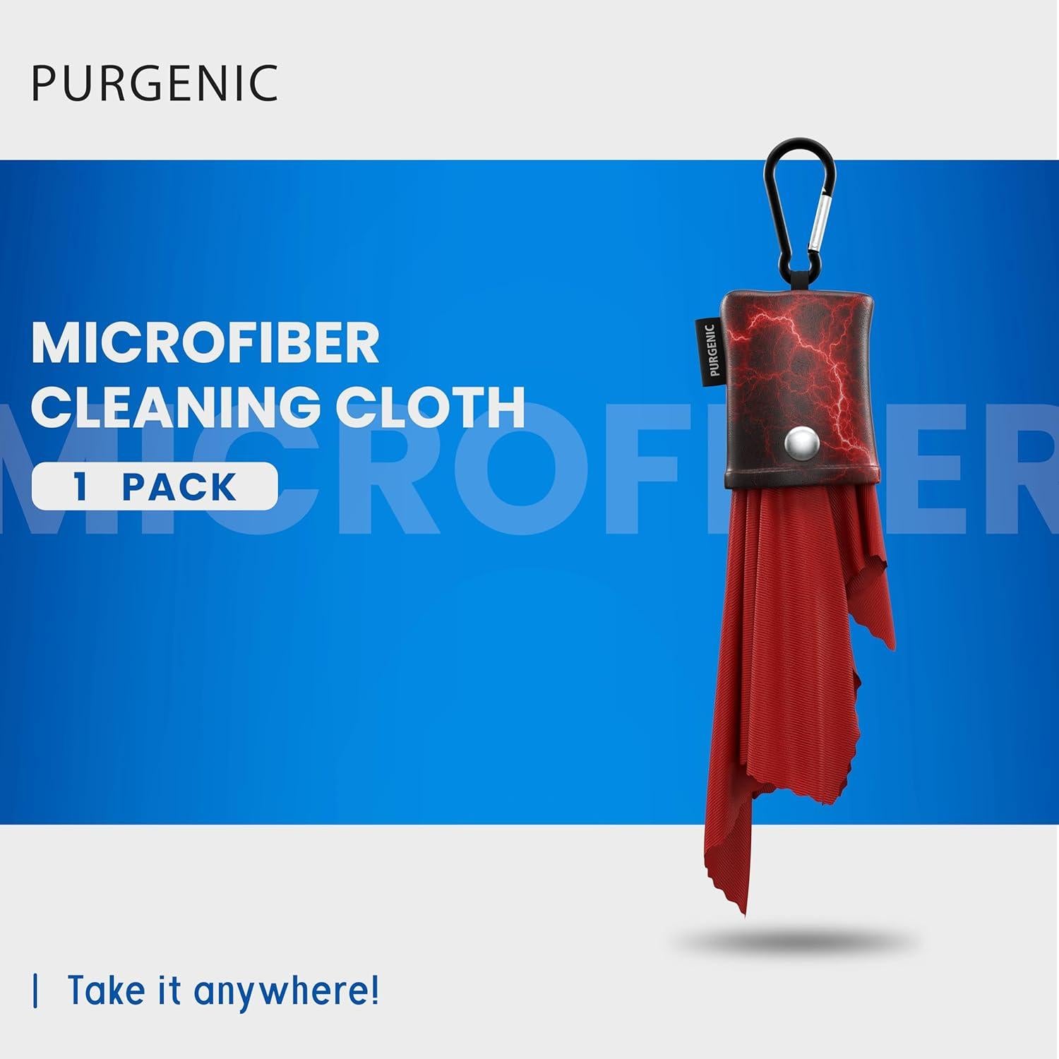 Paño de Microfibra Purgenic para Gafas y Pantallas - Rojo