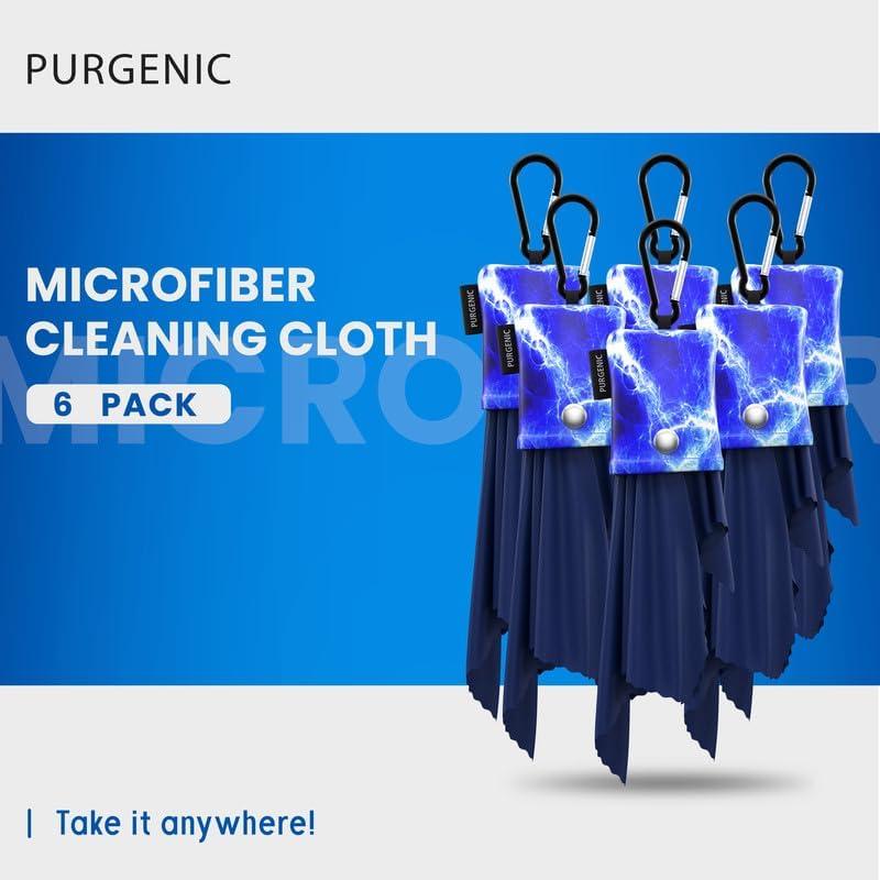 Paño de Microfibra Purgenic 6 Paquetes para Gafas Azul