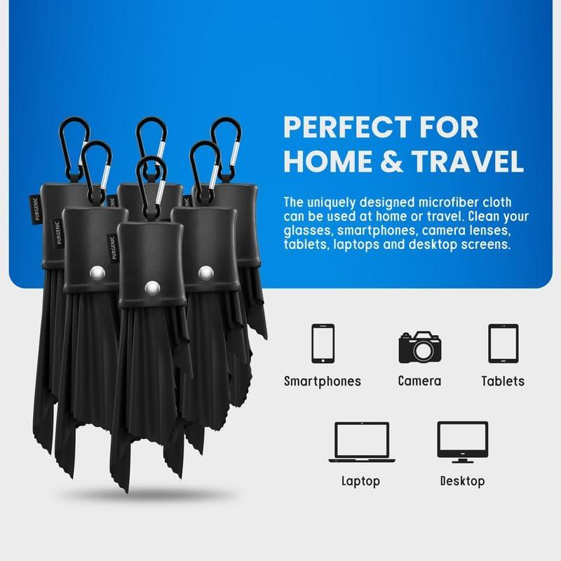 Paño de Microfibra Purgenic 6 Paquetes para Gafas Negro