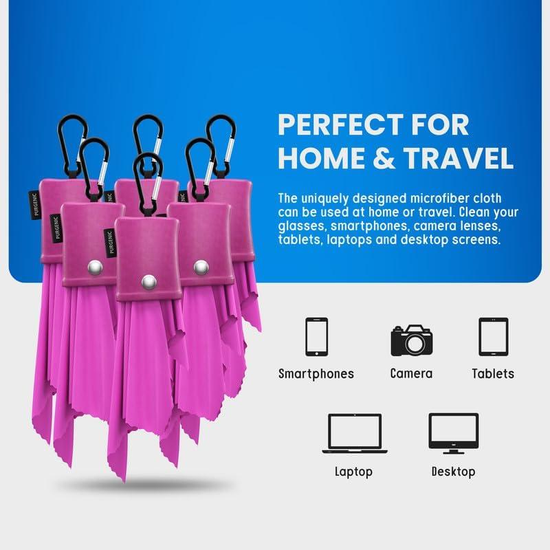 Paño de Microfibra Purgenic 6 Paquetes Rosa para Gafas
