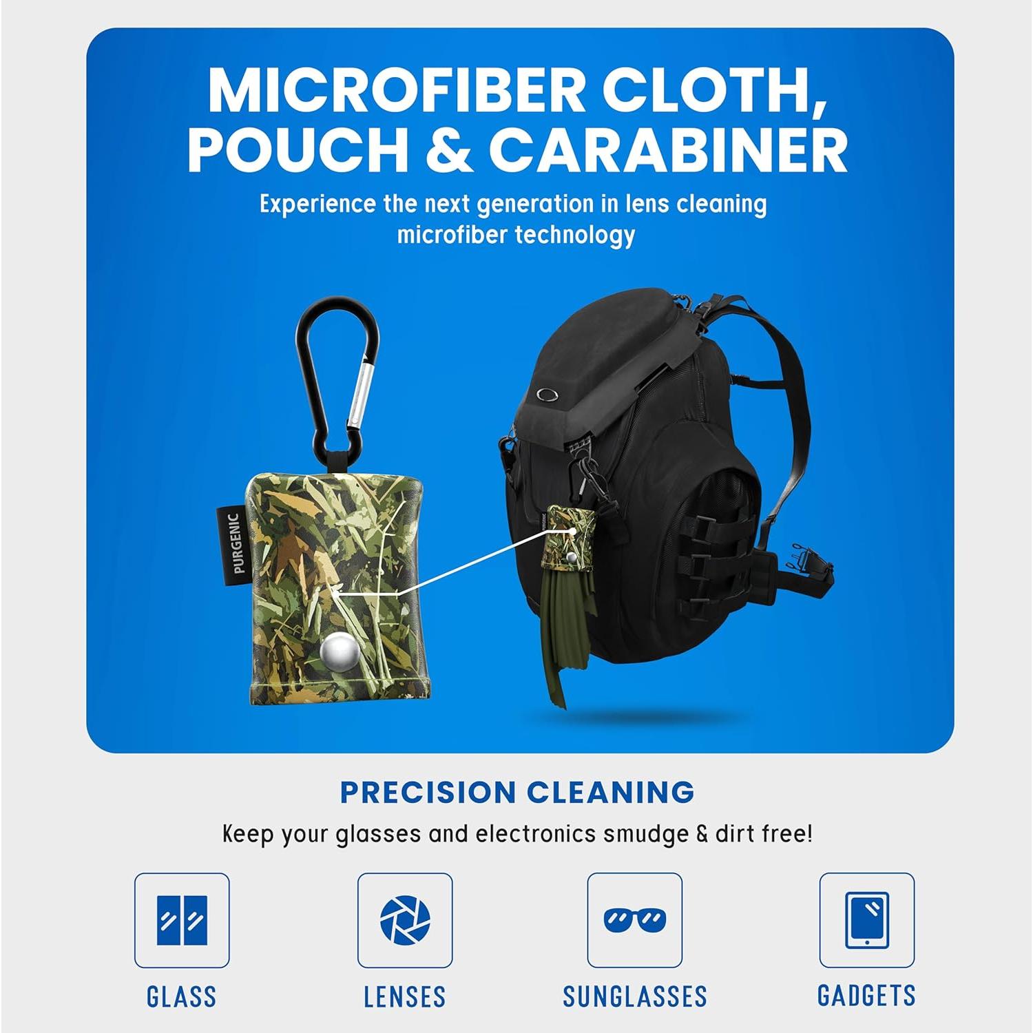 Paño de Microfibra Purgenic para Gafas y Pantallas - Verde