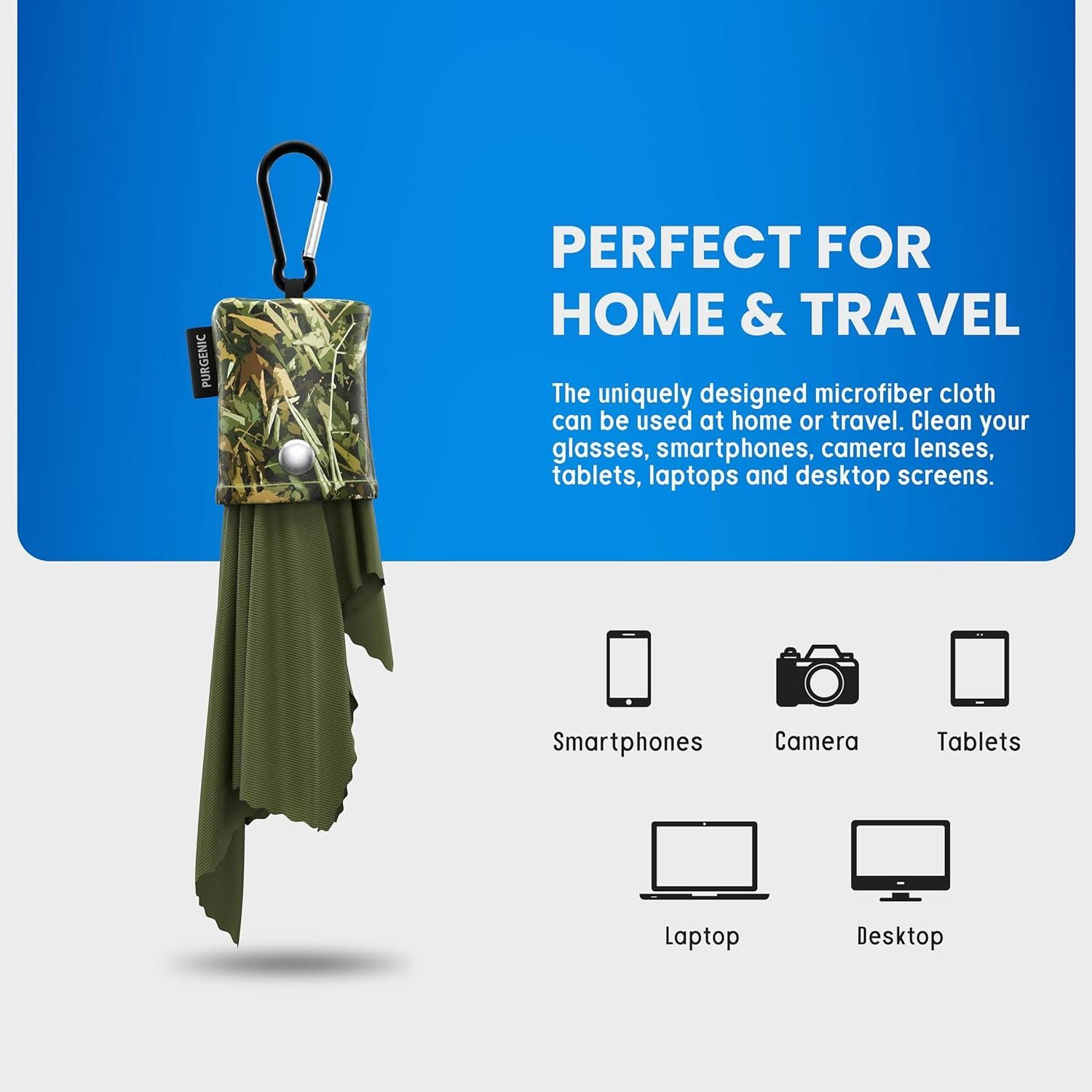 Paño de Microfibra Purgenic para Gafas y Pantallas - Verde