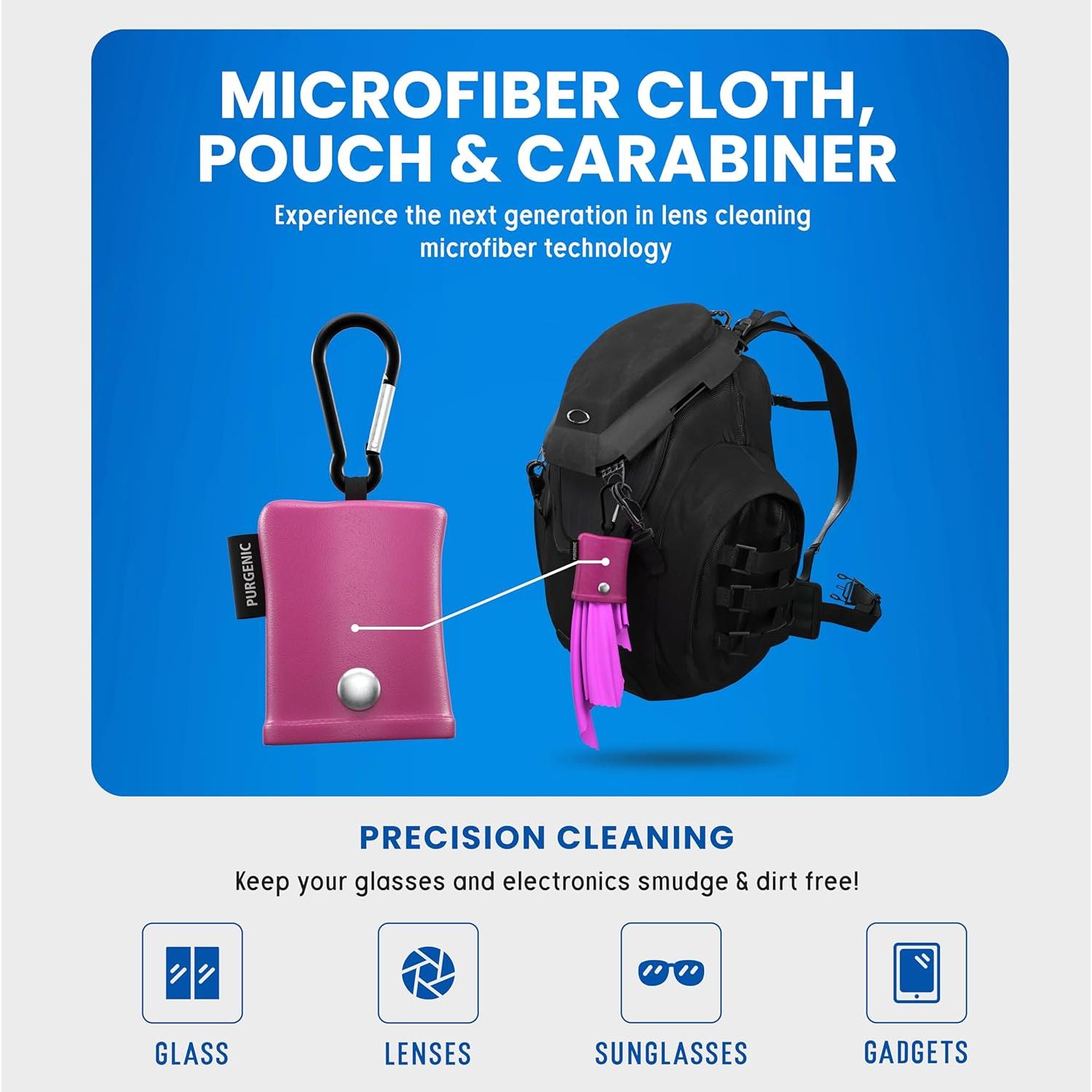 Paño de Microfibra Purgenic 3 Paquetes Rosa para Gafas