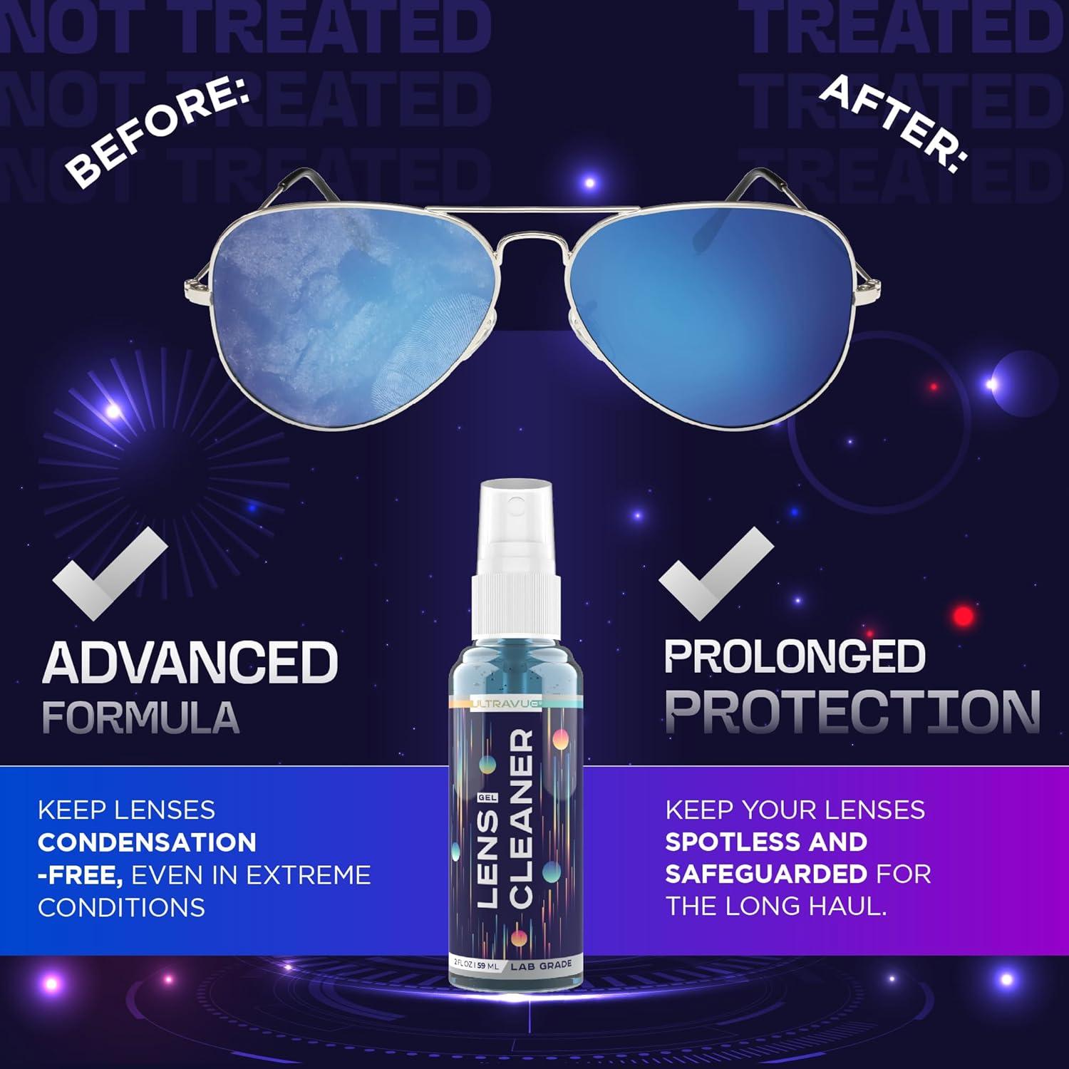 Kit Limpiador de Lentes UltraVue 3 x 60ml + 2 Paños Microfibra