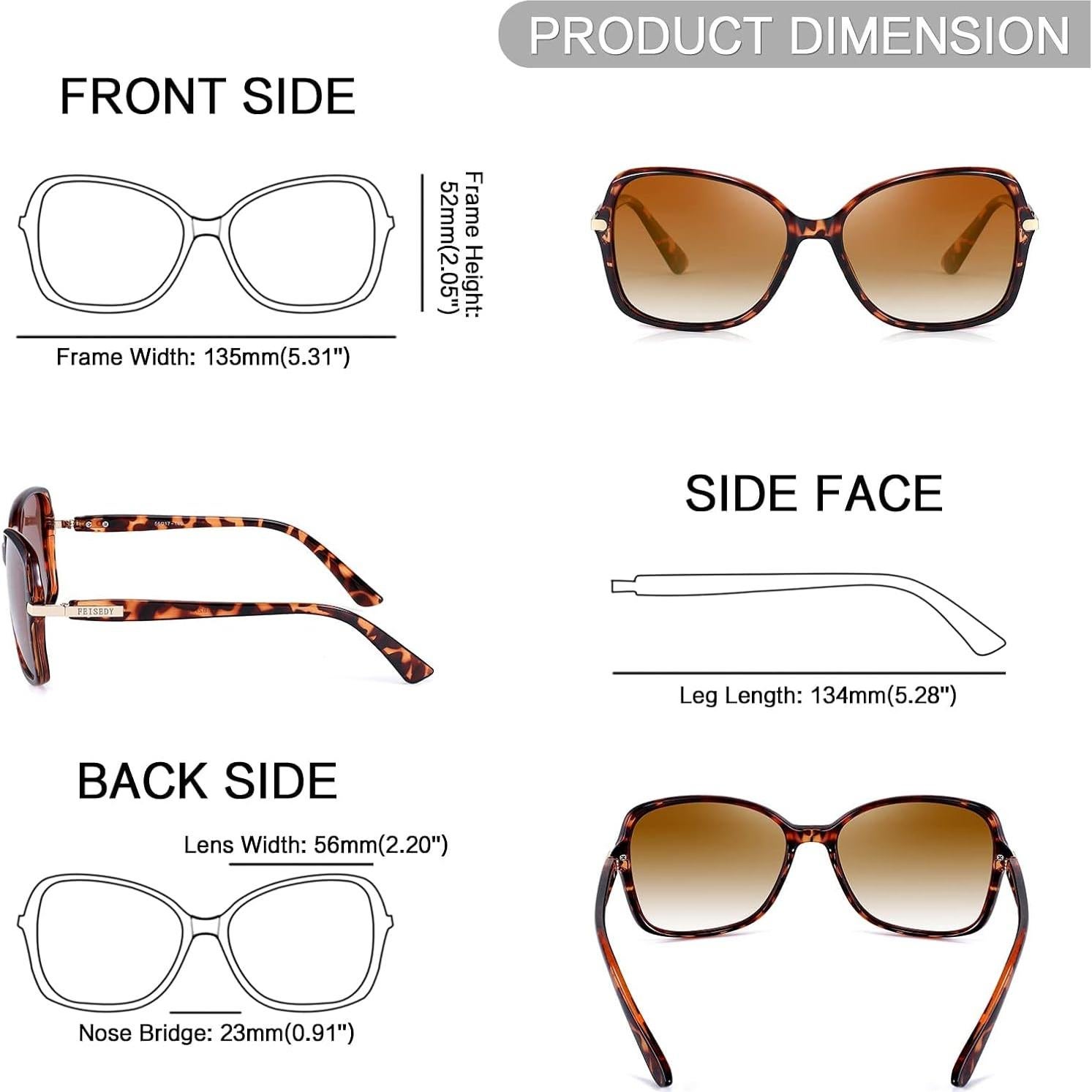 Gafas de Sol FEISEDY Ovaladas Polarizadas UV400 para Damas