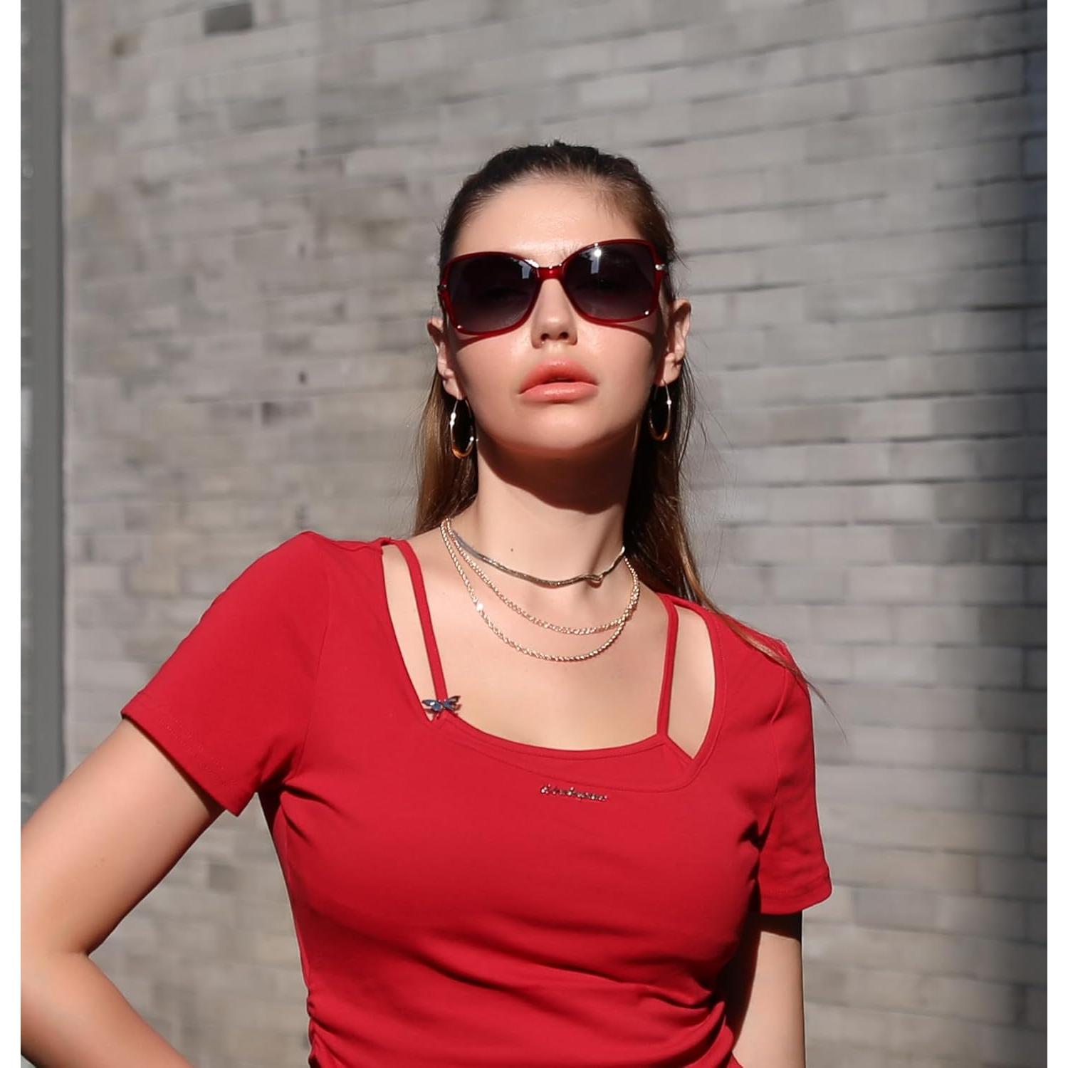 Gafas de Sol FEISEDY Ovaladas Polarizadas UV400 para Mujeres