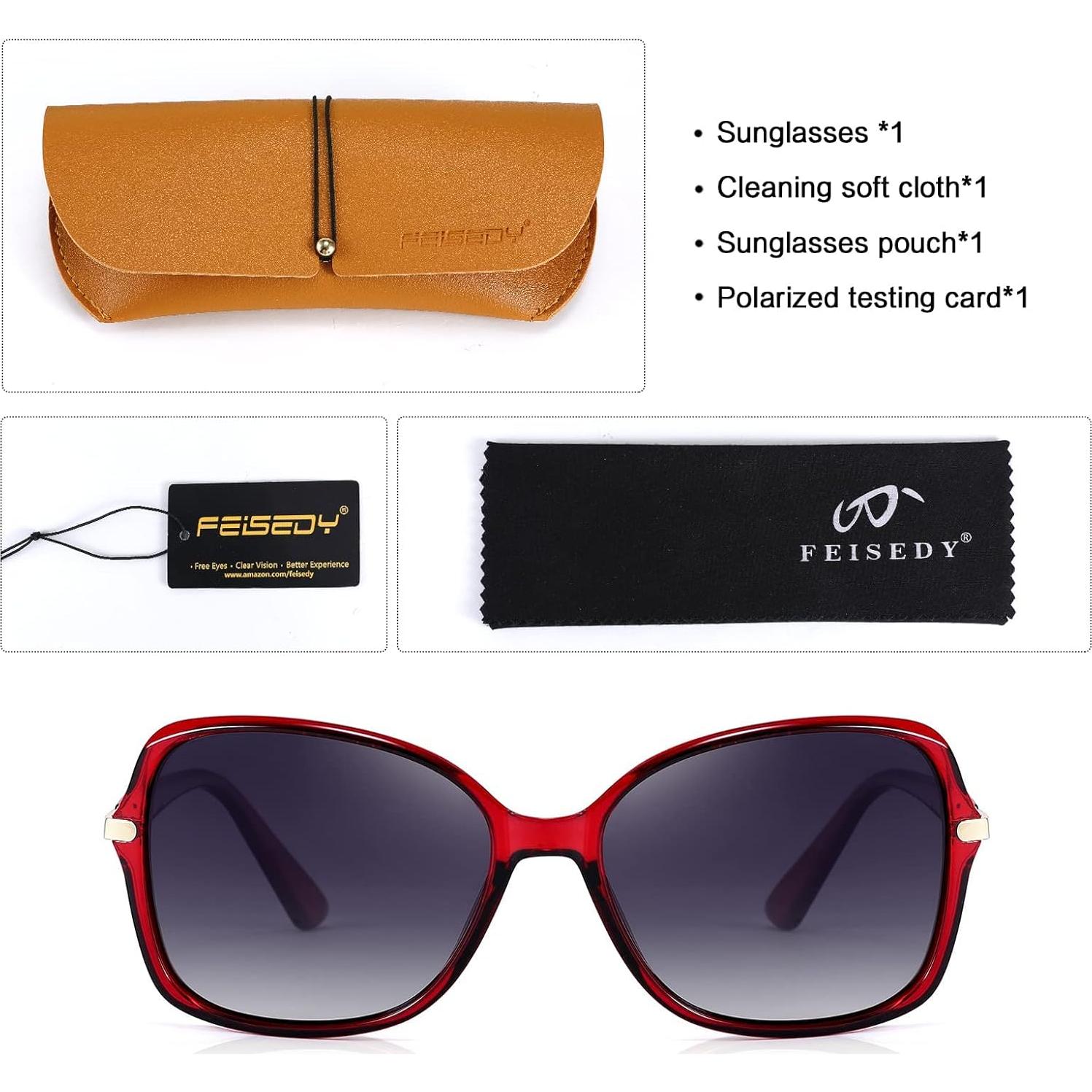 Gafas de Sol FEISEDY Ovaladas Polarizadas UV400 para Mujeres