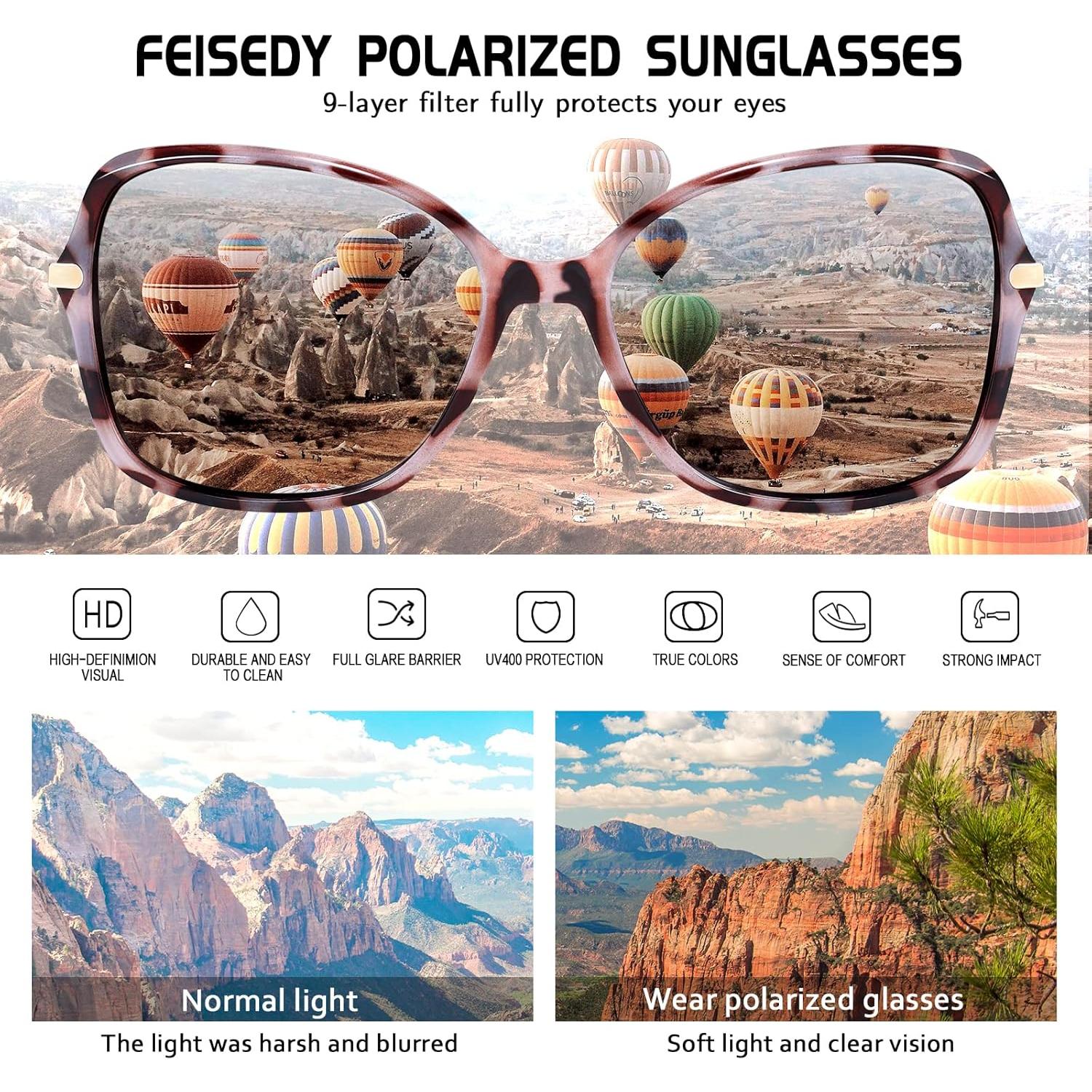 Gafas de Sol FEISEDY Polarizadas UV400 para Mujeres
