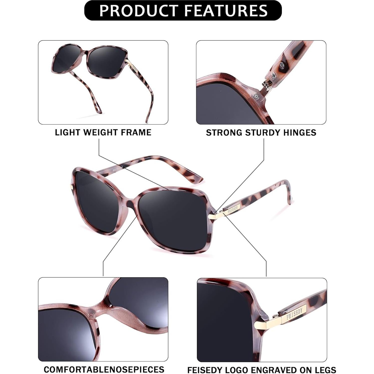 Gafas de Sol FEISEDY Polarizadas UV400 para Mujeres