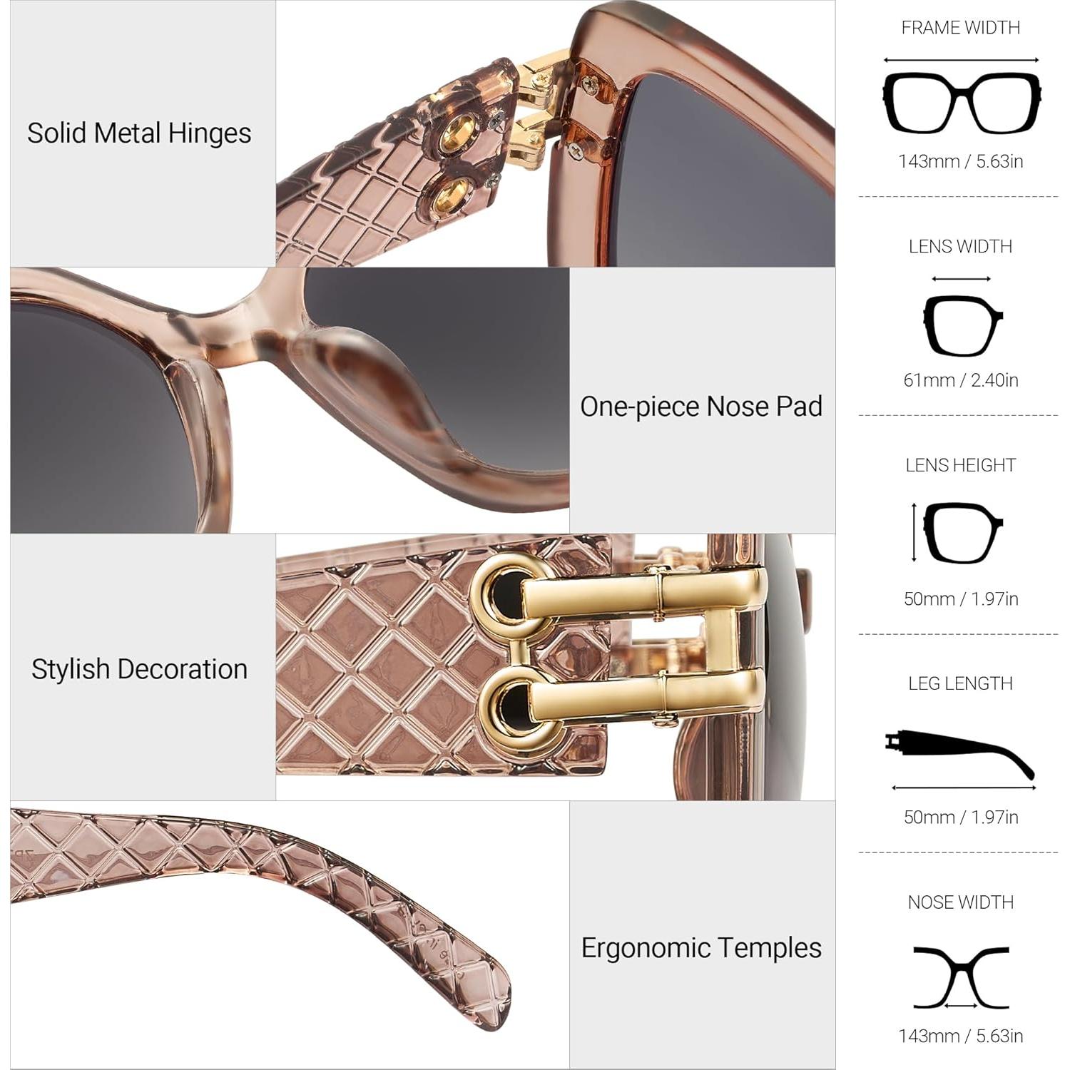 Gafas de sol JM Vintage cuadradas polarizadas UV 54mm