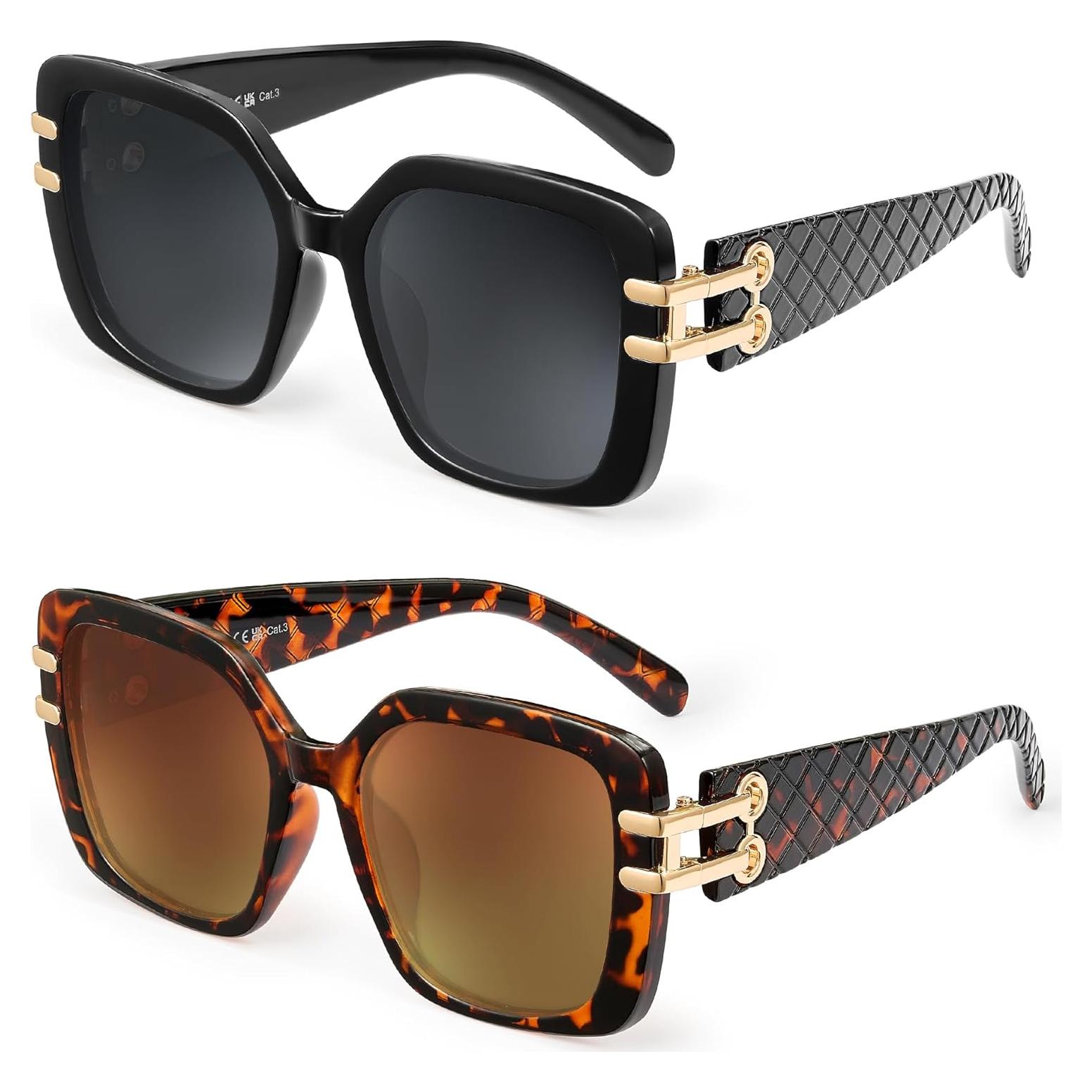 Gafas de sol JM Vintage grandes UV400 para mujeres