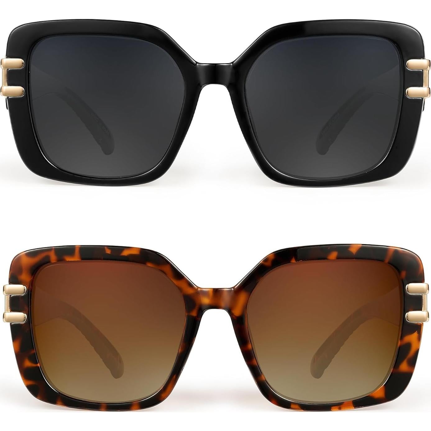 Gafas de sol JM Vintage grandes UV400 para mujeres