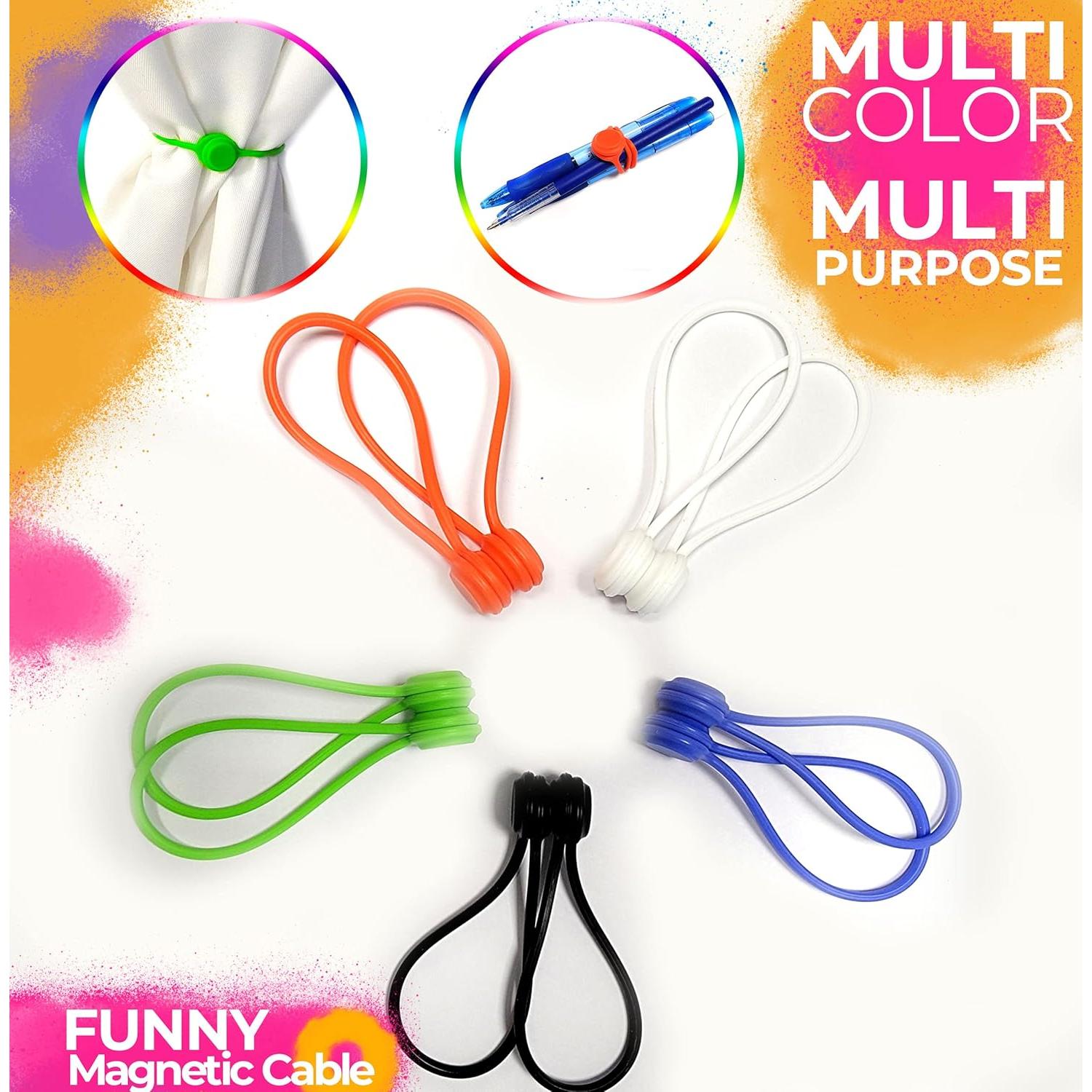 20 Sujetadores Magnéticos LORDTRONICS de Silicona para Cables