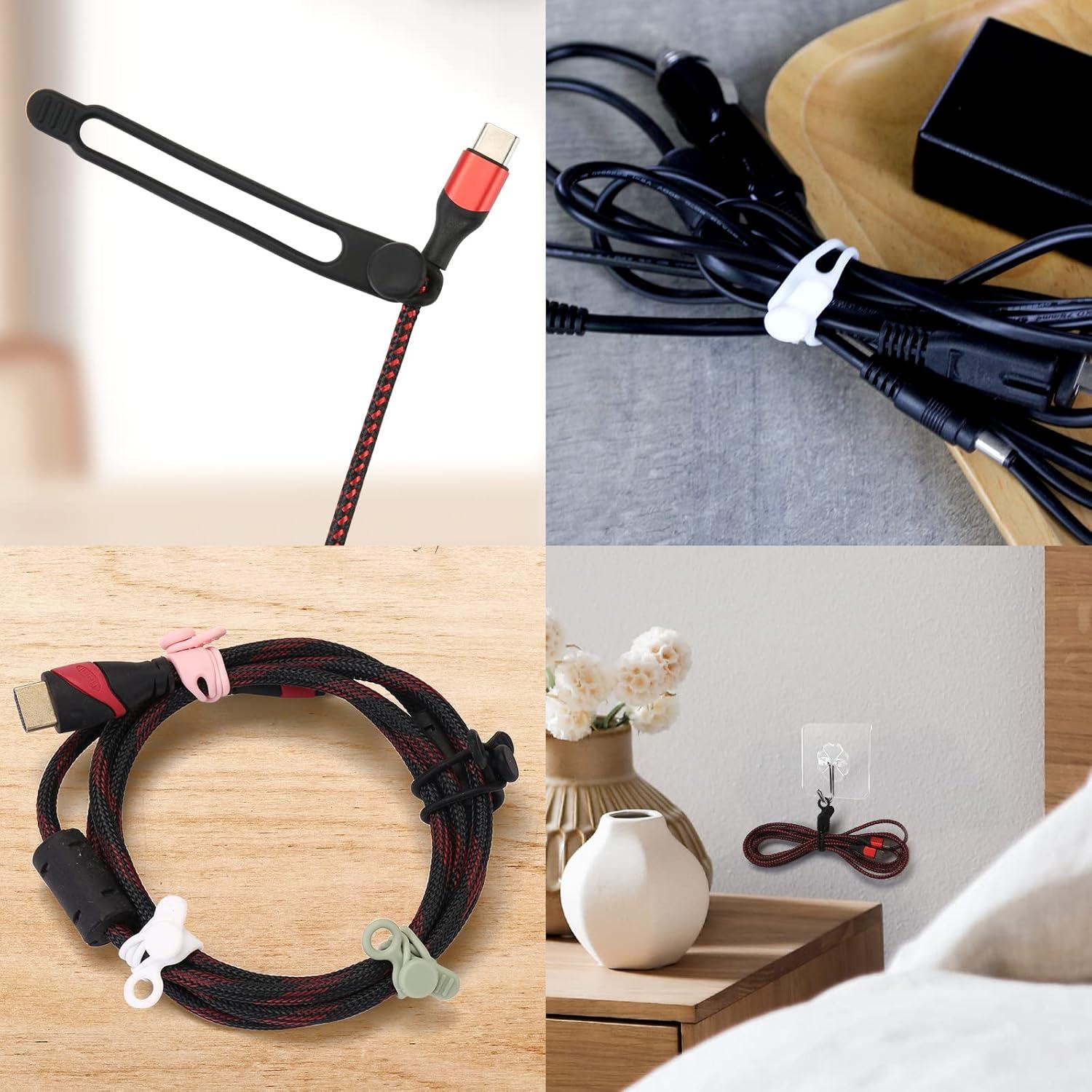 Bridas de Silicona UMUST 25 Piezas Multicolor para Cables