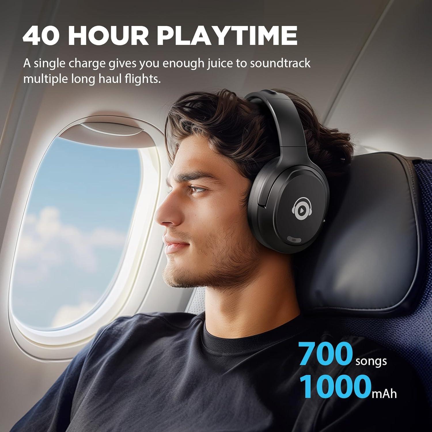 Auriculares Bluetooth Tapaxis E11 ANC 40h Negro