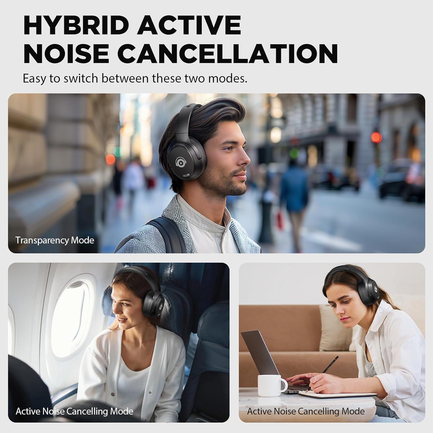 Auriculares Bluetooth Tapaxis E11 ANC 40h Negro