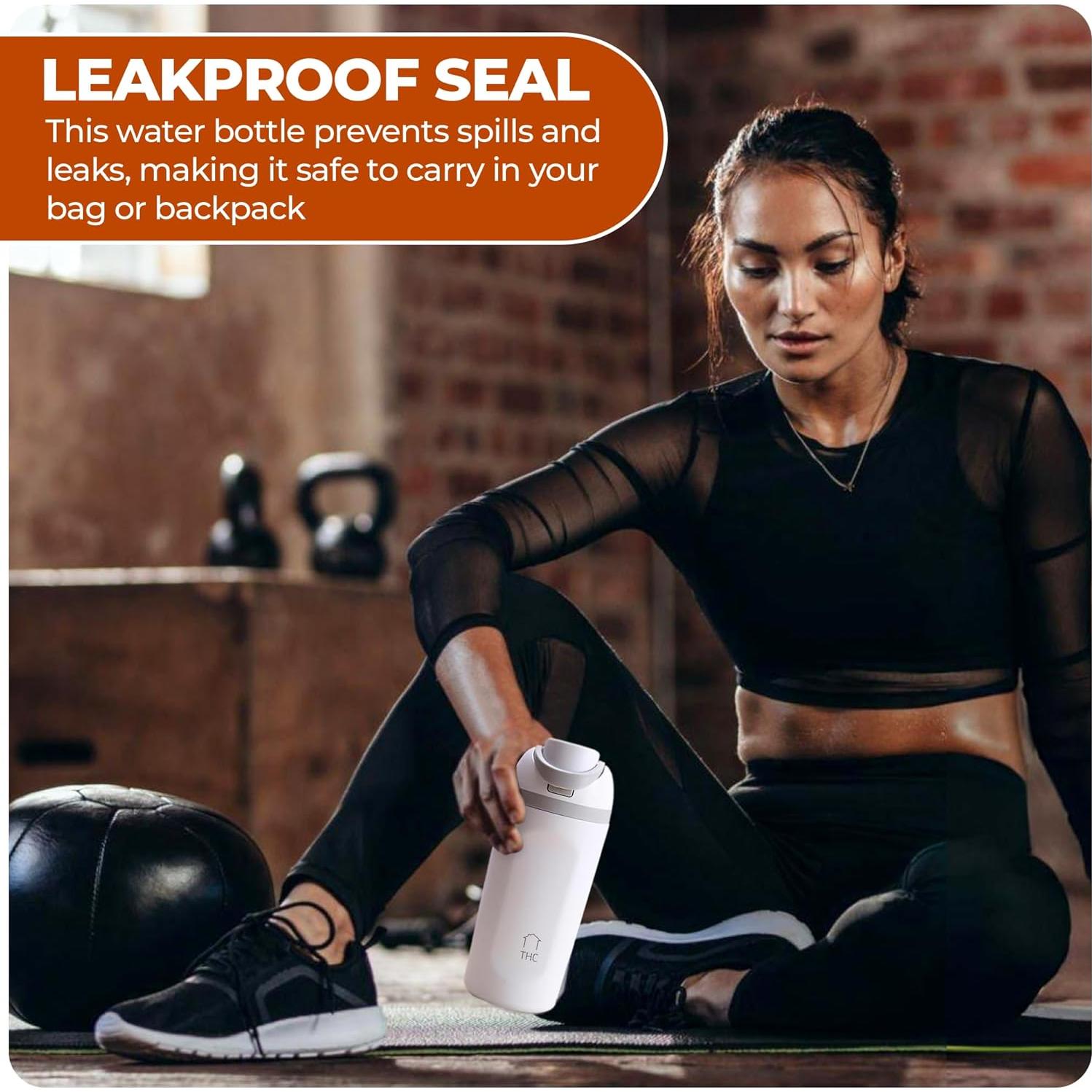 Botella de Agua THC 591 ml Acero Inoxidable Doble Pared