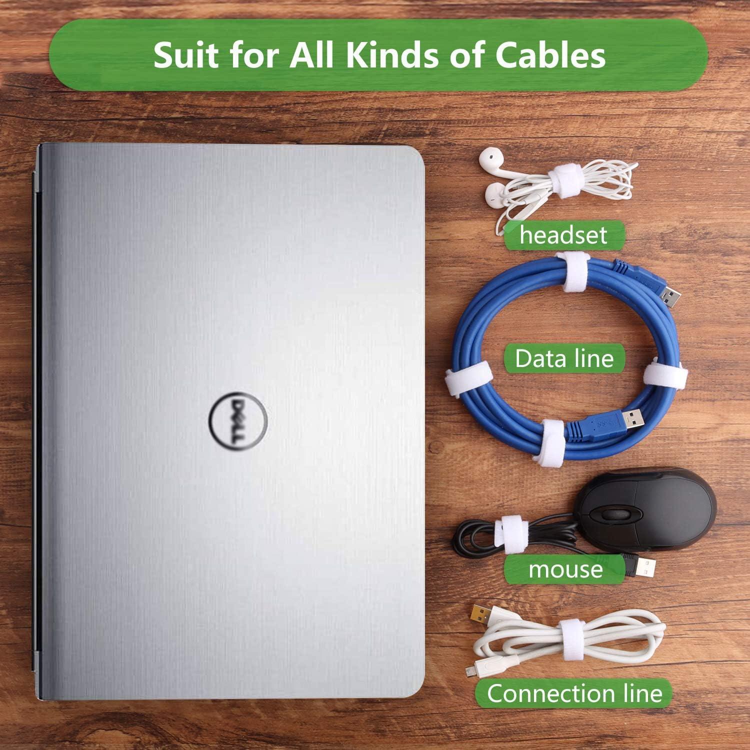 Bridas Reutilizables PASOW 60pcs Microfibra 15/18/20 cm Blanco