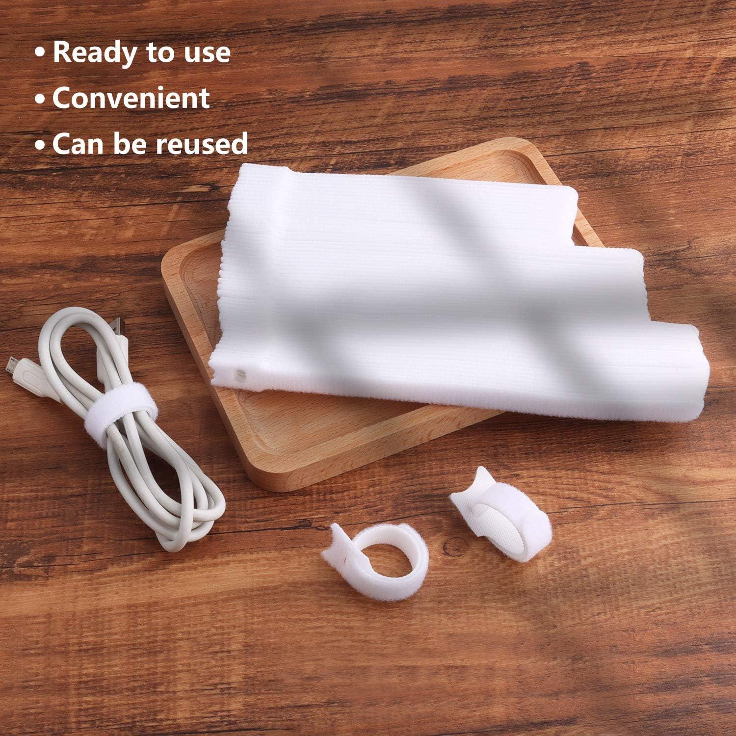 Bridas Reutilizables PASOW 60pcs Microfibra 15/18/20 cm Blanco