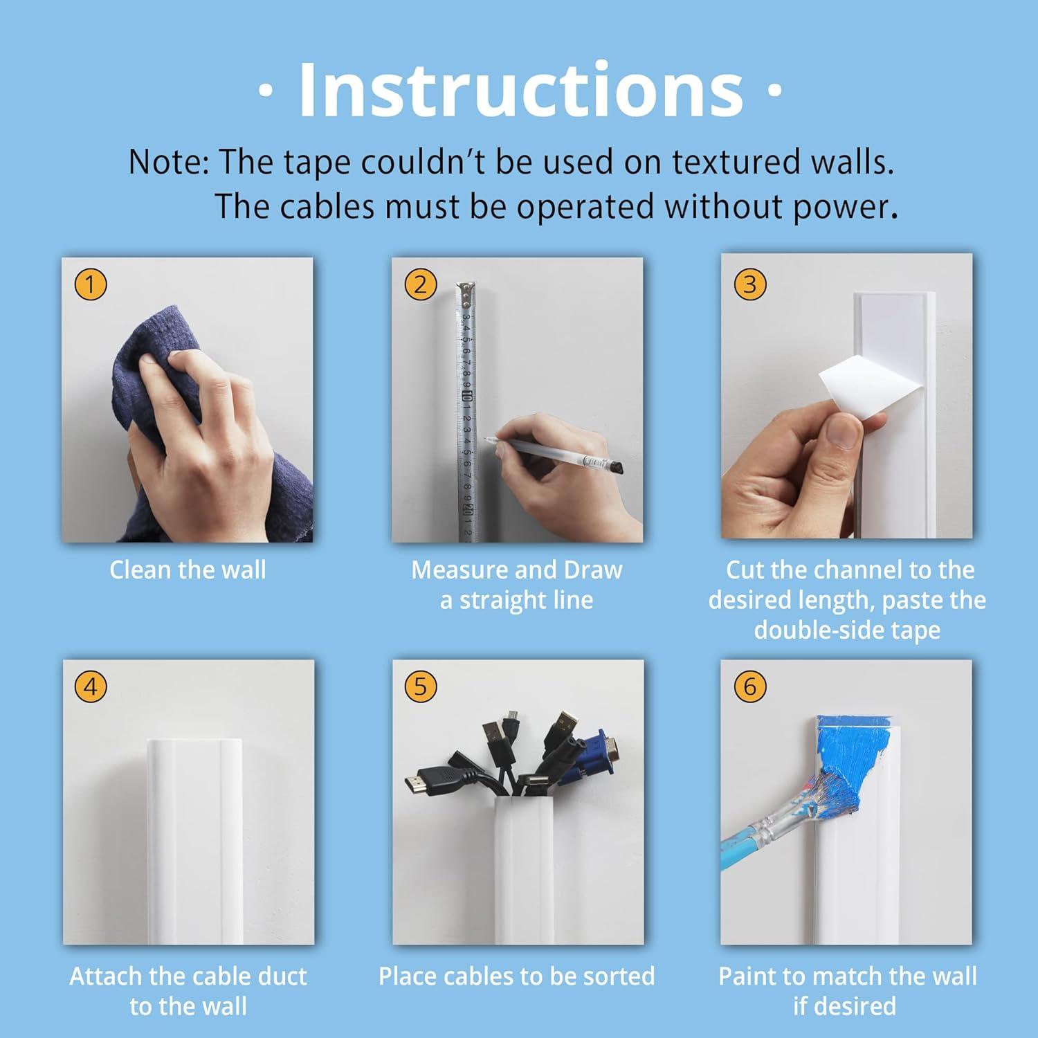 Ocultador de Cables ZhiYo CMR02 80cm Blanco para TV