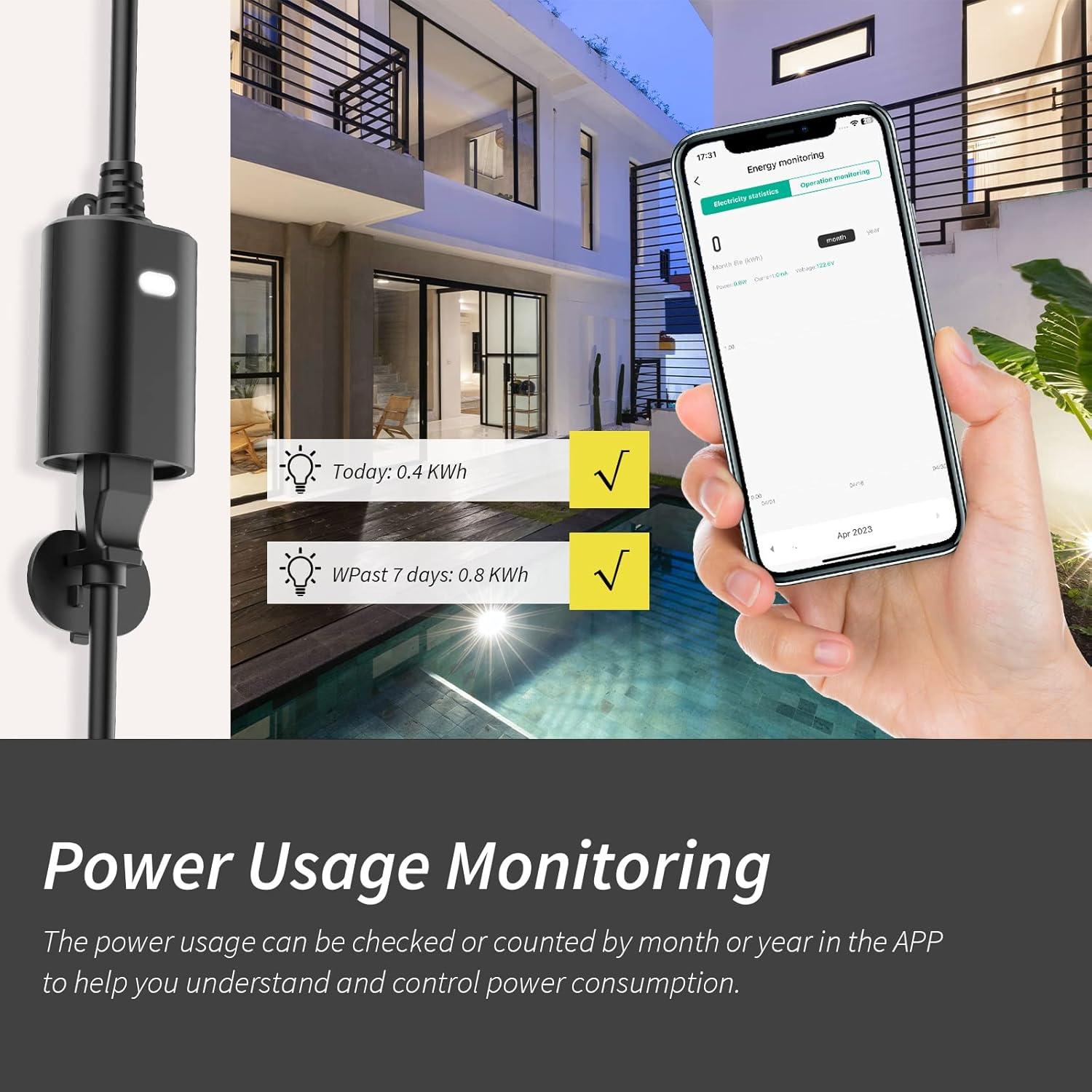 Enchufe Inteligente Exterior Minoston IP65 15A WiFi Control