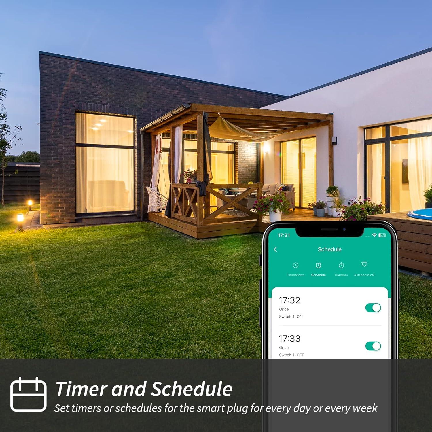 Enchufe Inteligente Exterior Minoston IP65 15A WiFi Control