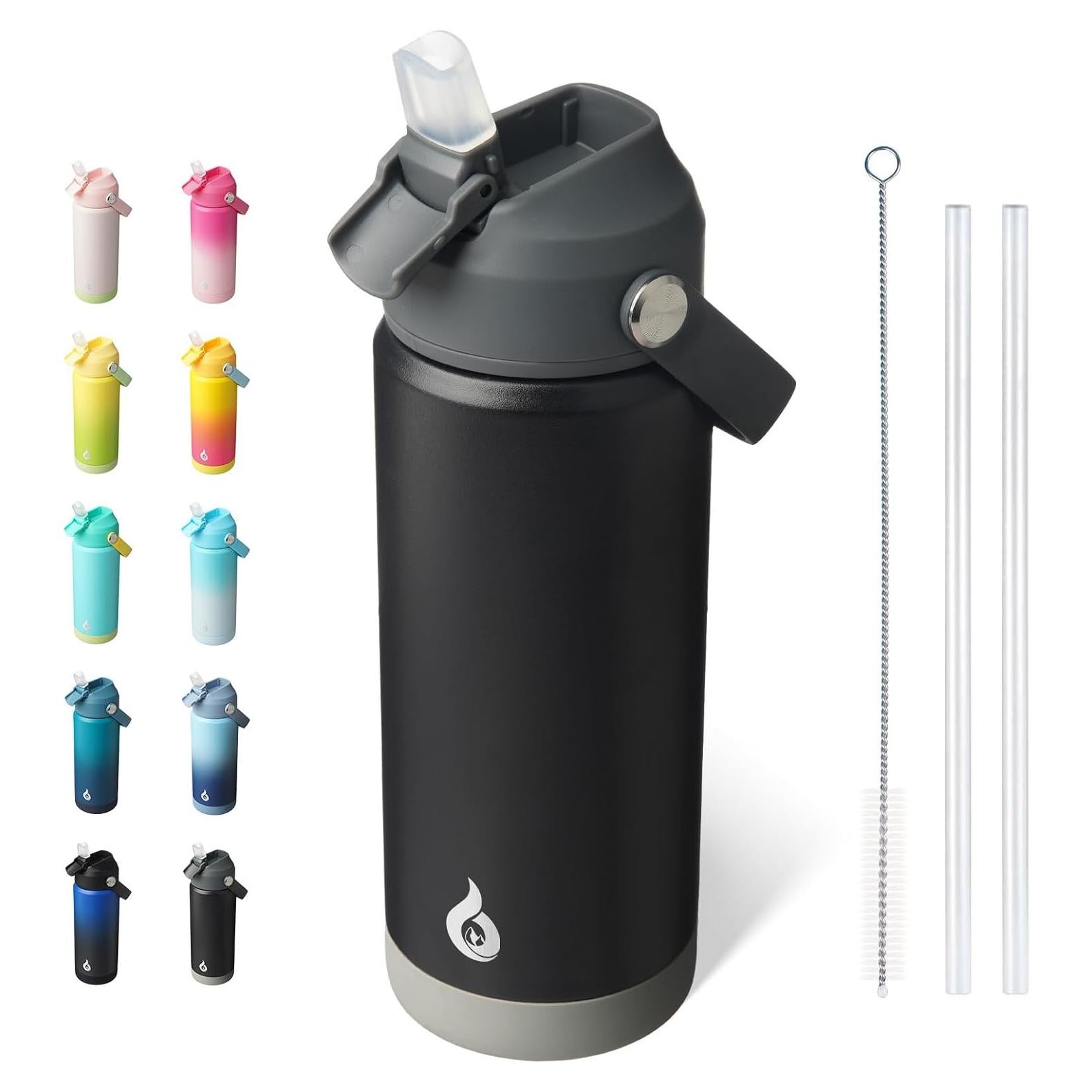 Botella de Agua Aislada BJPKPK 532 ml con Tapa de Pajita