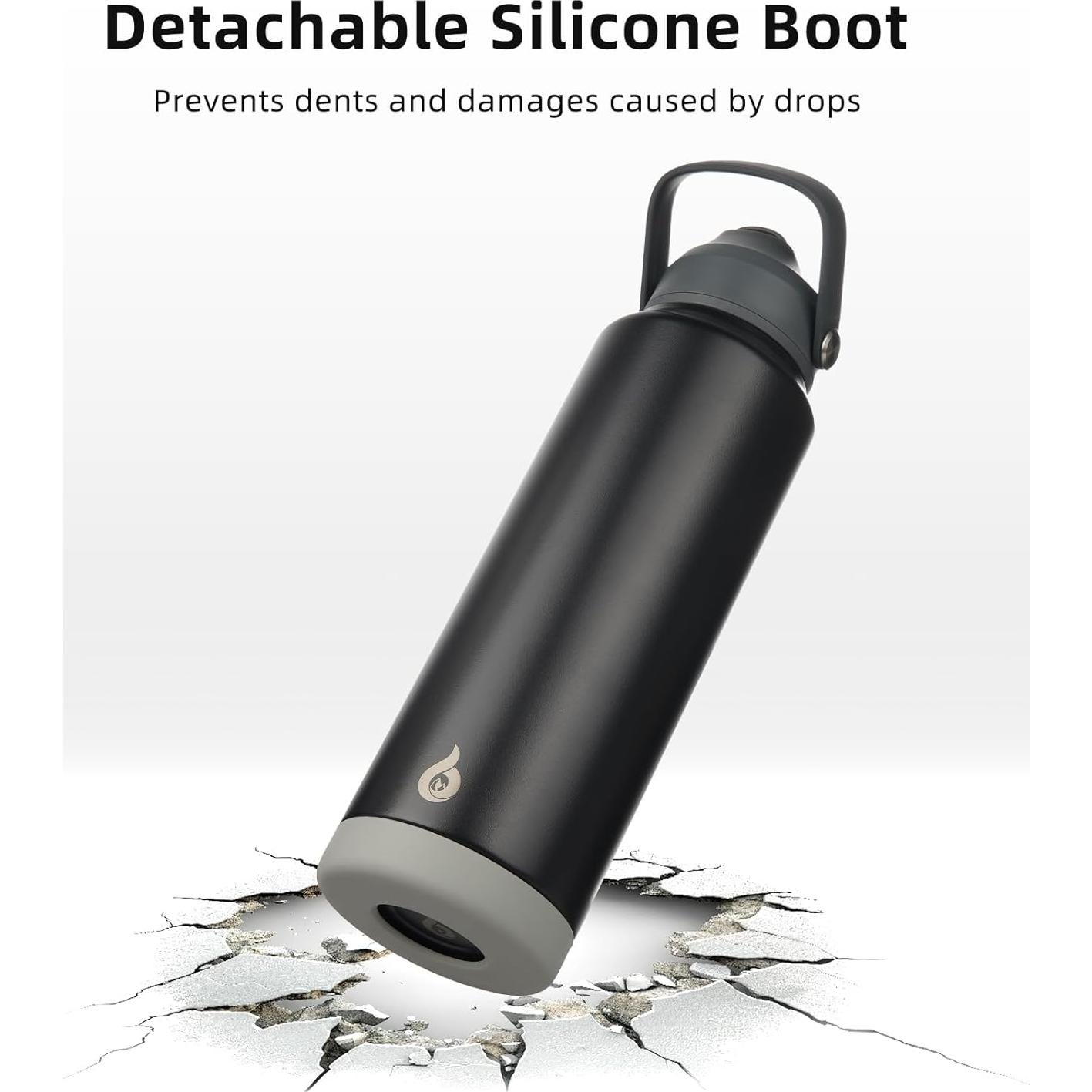 Botella de Agua Aislada BJPKPK 532 ml con Tapa de Pajita