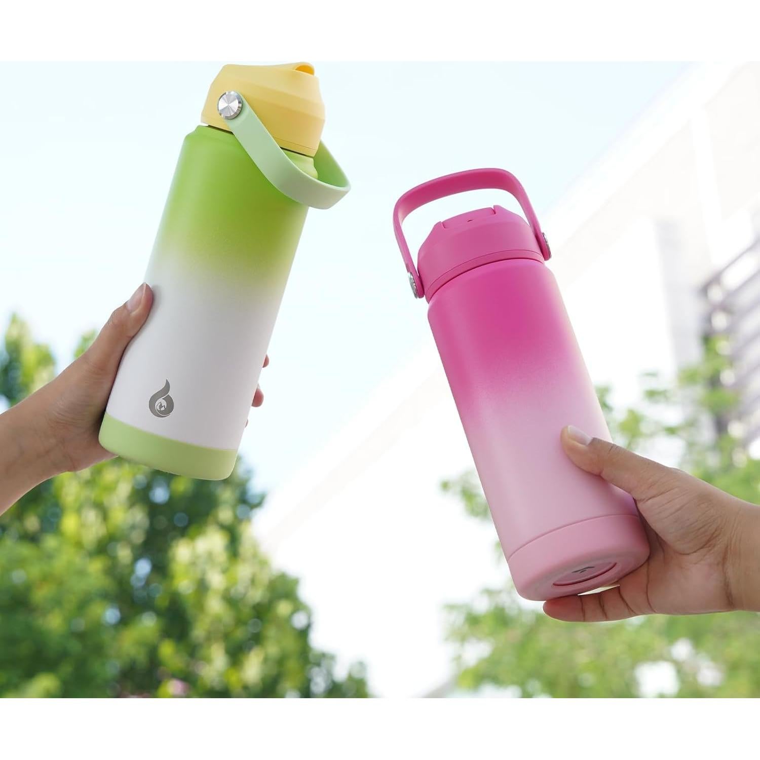 Botella de Agua Aislada BJPKPK 532 ml con Tapa de Pajita