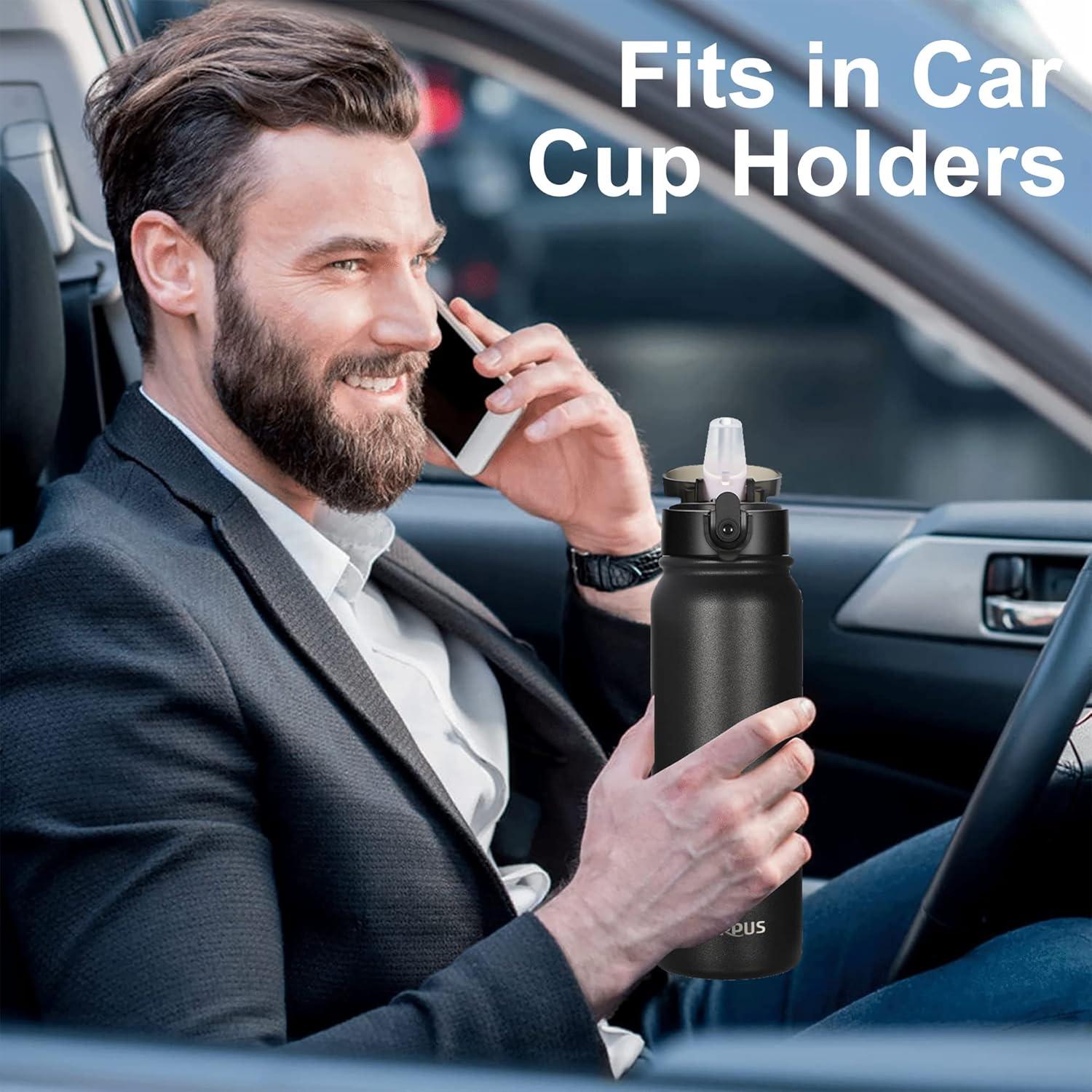 Botella de Agua Aislada GOPPUS 600 ml con Tapa de Popote