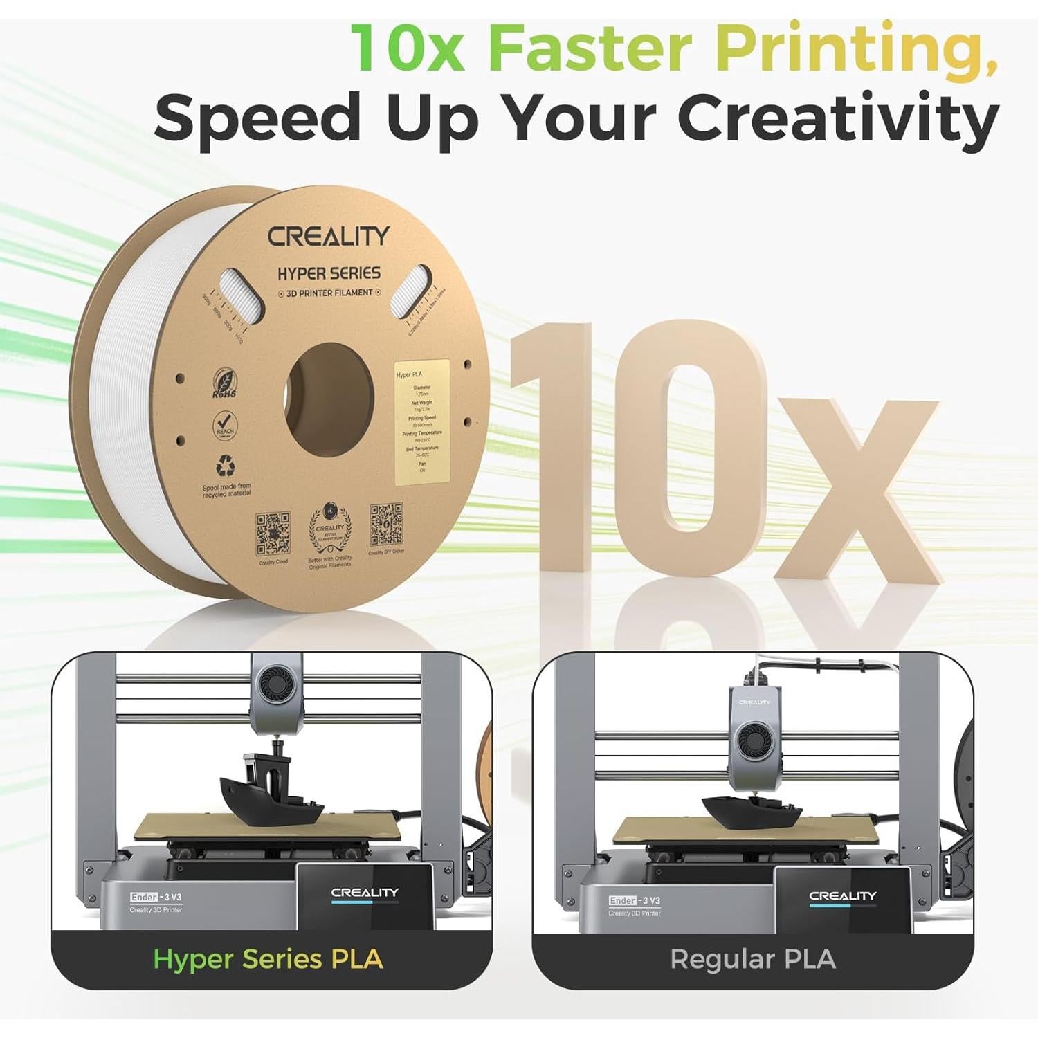 Filamento 3D Creality Hyper PLA 1.75mm Blanco 0.91kg