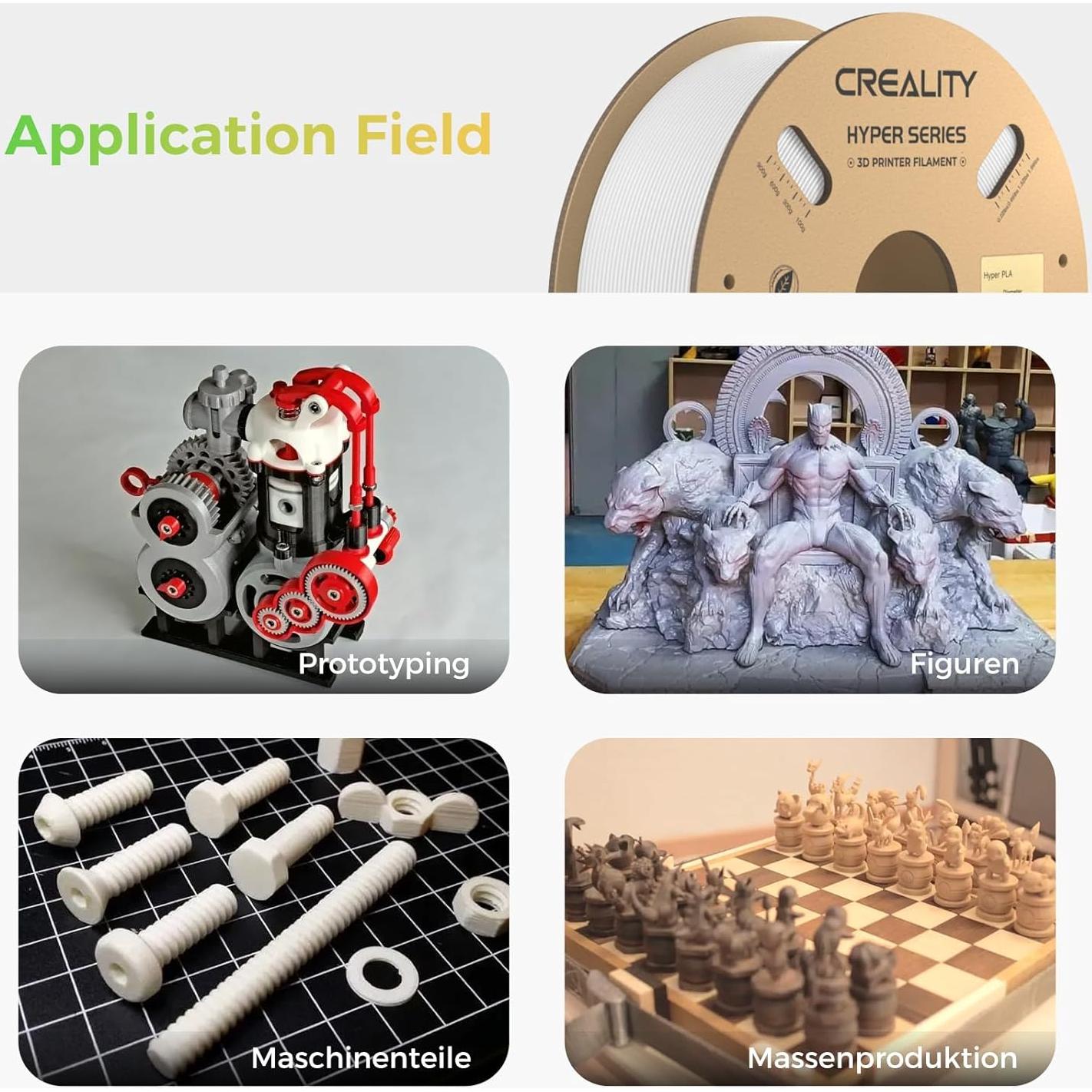 Filamento 3D Creality Hyper PLA 1.75mm Blanco 0.91kg