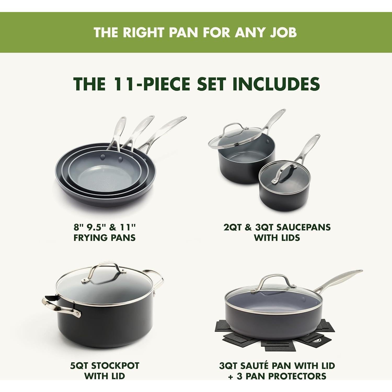 Juego de Utensilios de Cocina GreenPan 11 Piezas Antiadherente