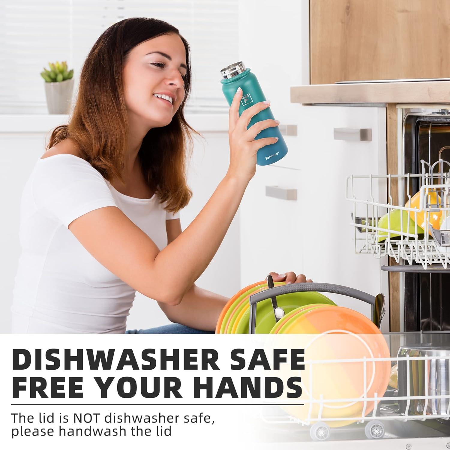 Botella de Agua Fanhaw 600 ml Acero Inoxidable Aislada Negra