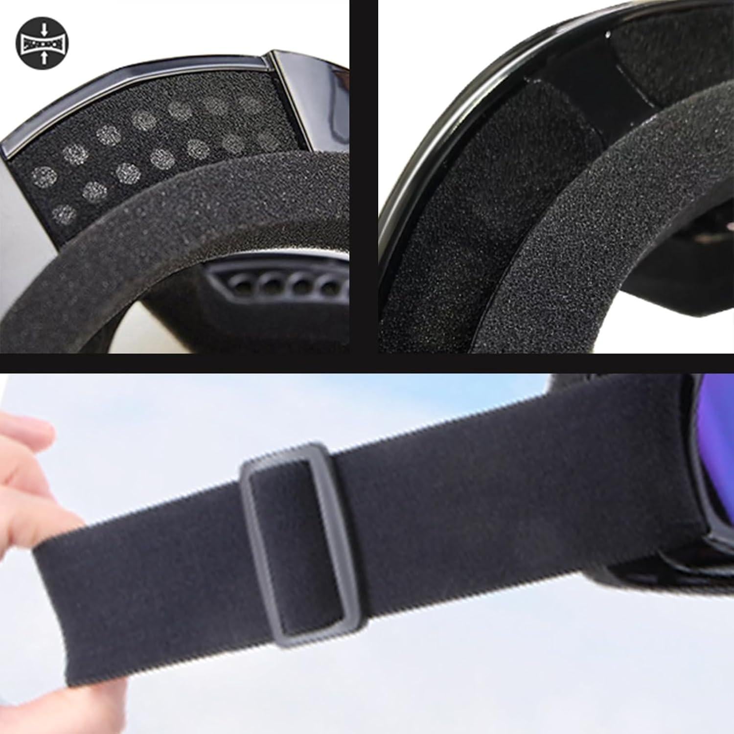 Motorcycle Goggles 2 Pack ATV Dirt Bike Motocross Riding Accessories Men&Women Ski Goggles with Neck Breathable Bandana Mask