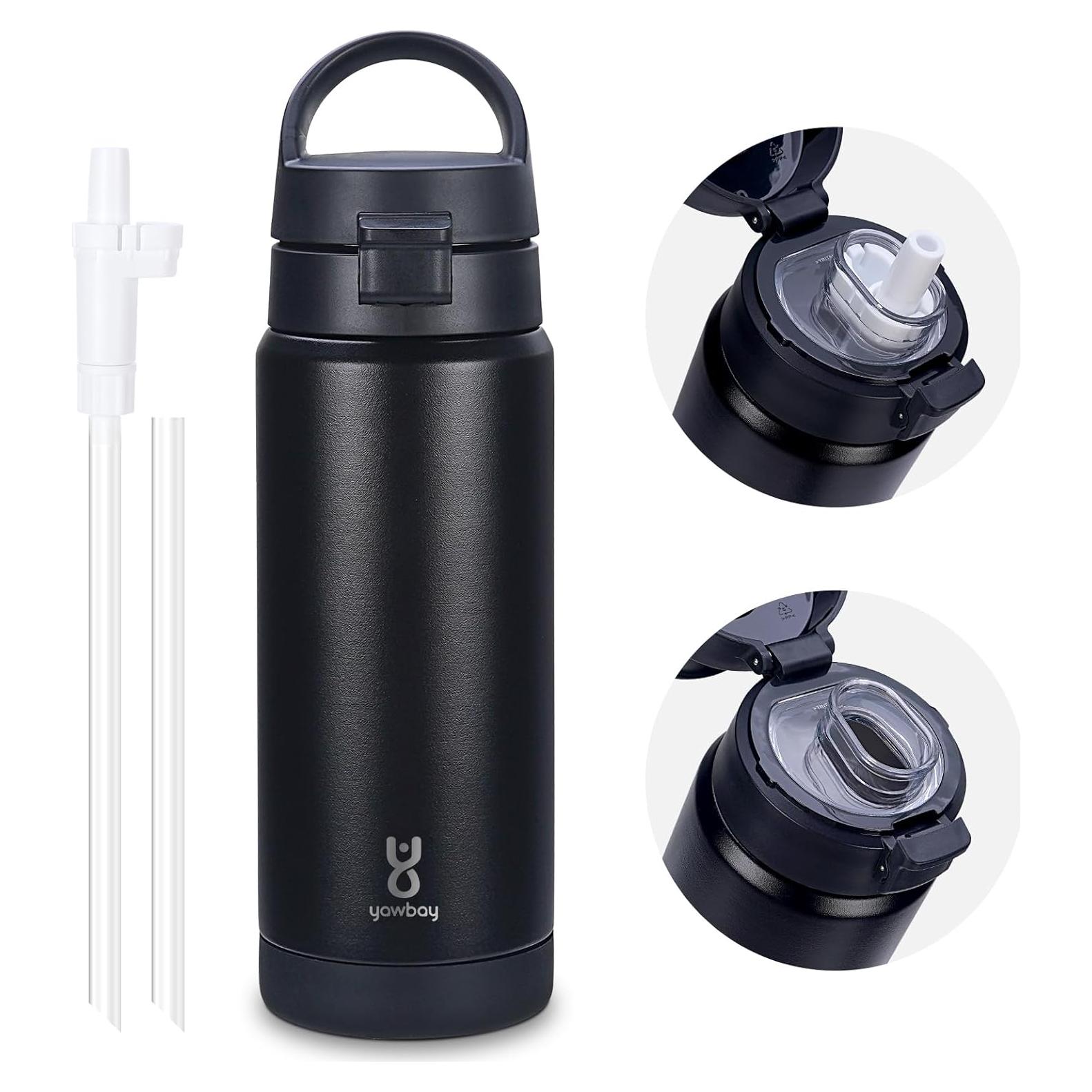 Botella de Agua Aislada Yawbay 0.5L con Pajilla y Asa