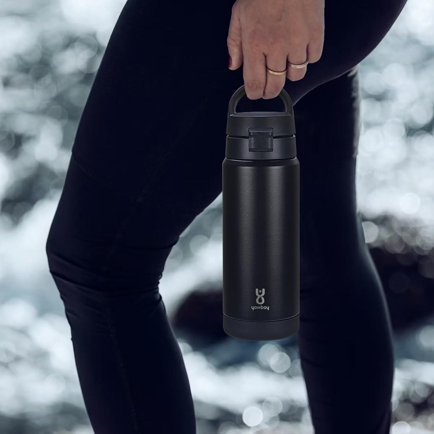 Botella de Agua Aislada Yawbay 0.5L con Pajilla y Asa