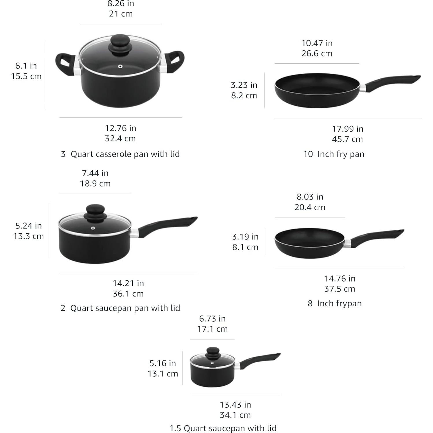 Juego de Utensilios de Cocina Amazon Basics 8 Piezas Negro