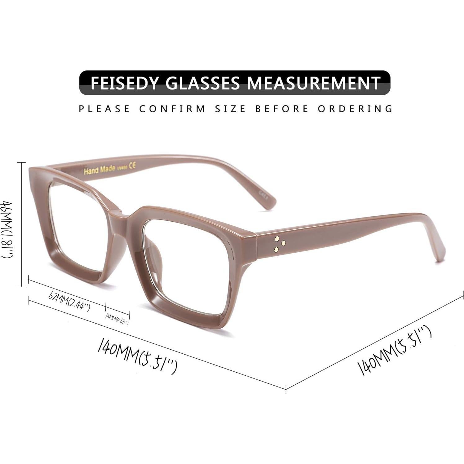 Montura de Gafas Cuadrada Gruesa FEISEDY B2461 para Mujeres