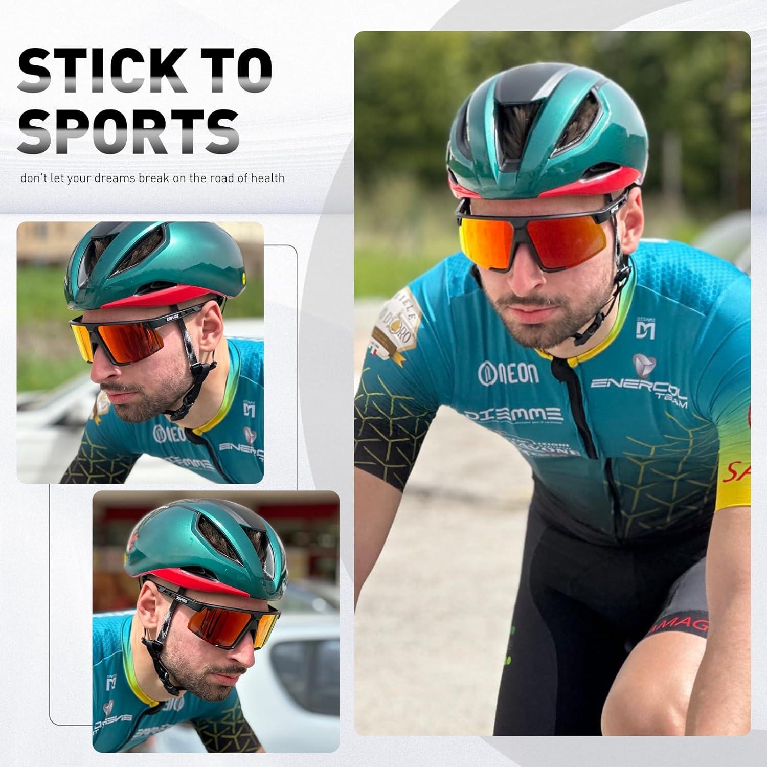 Gafas de Ciclismo Polarizadas KAPVOE UV400 para Adultos