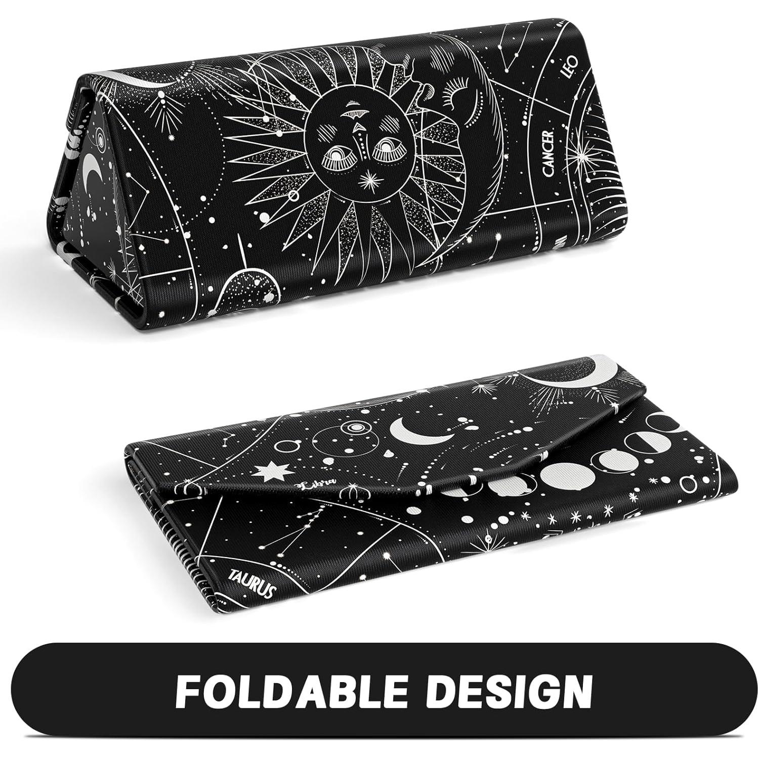 Estuche Plegable para Gafas de Cuero PU Magnético Unisex
