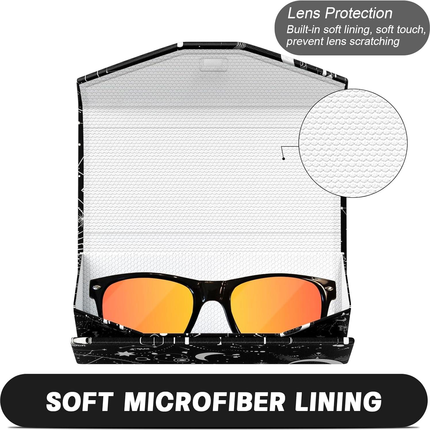 Estuche Plegable para Gafas de Cuero PU Magnético Unisex