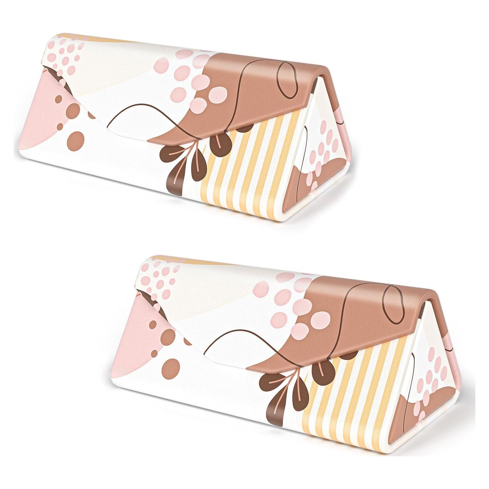 Estuche Plegable para Gafas de Cuero PU Unisex - 2 Pcs