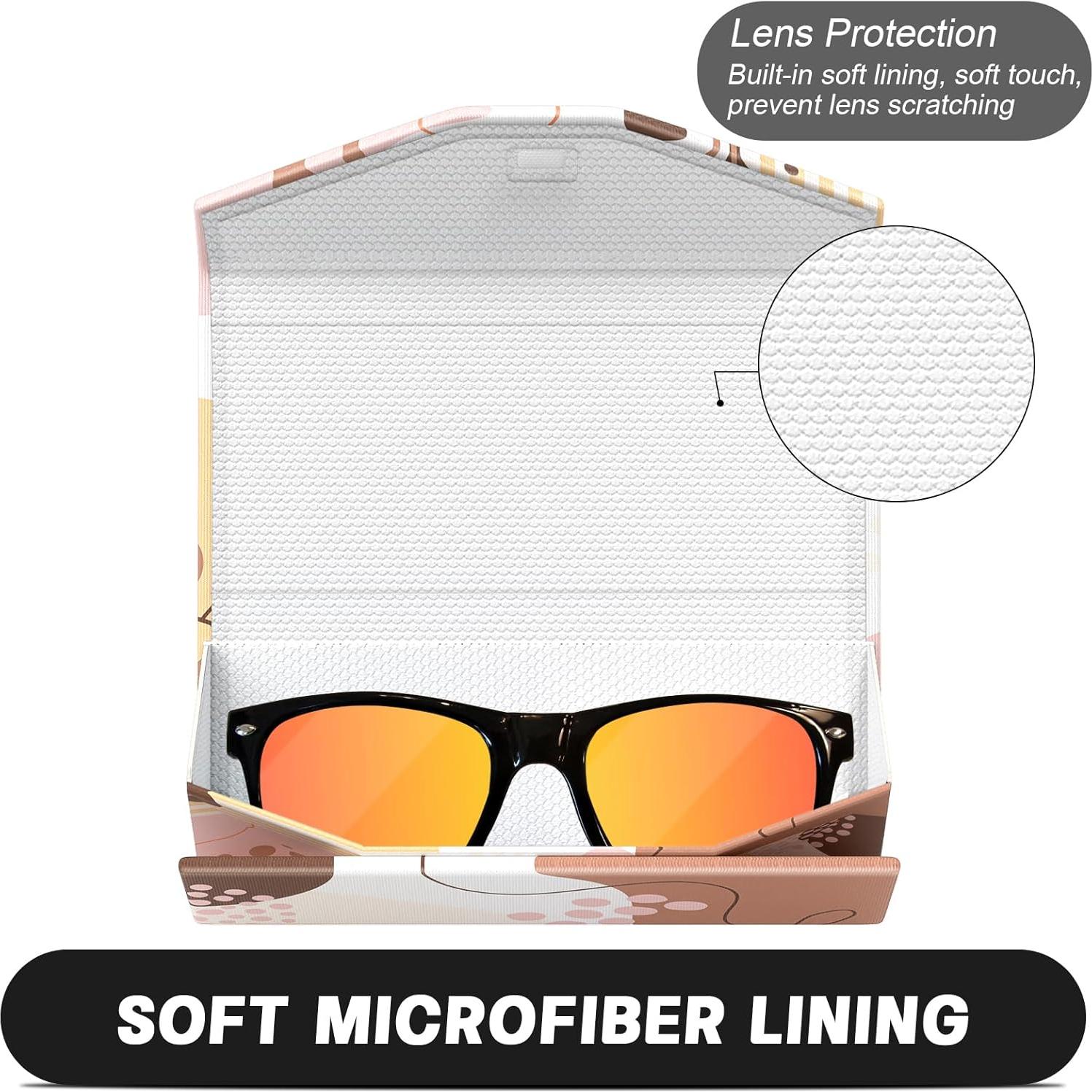 Estuche Plegable para Gafas de Cuero PU Unisex - 2 Pcs