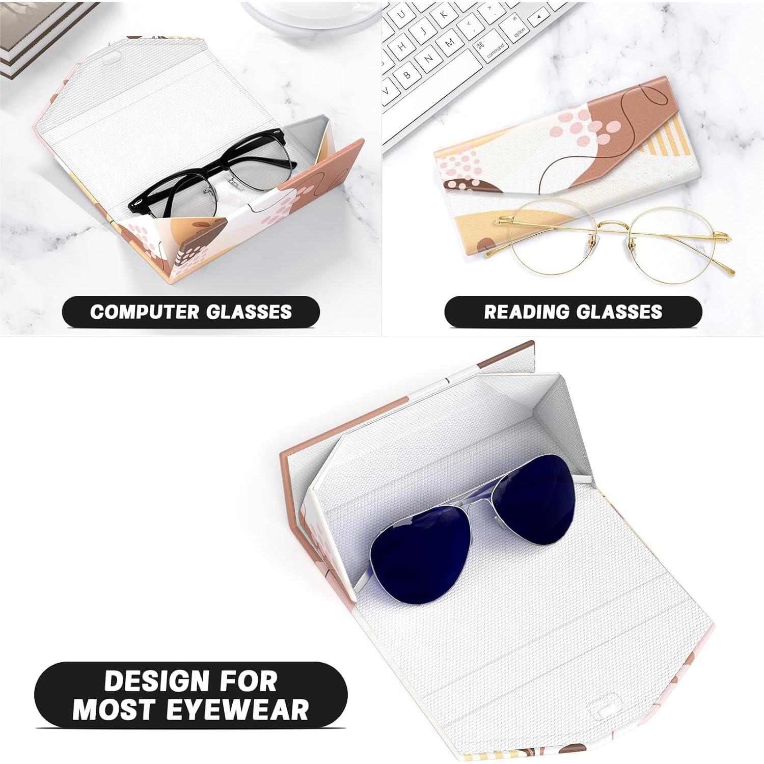 Estuche Plegable para Gafas de Cuero PU Unisex - 2 Pcs