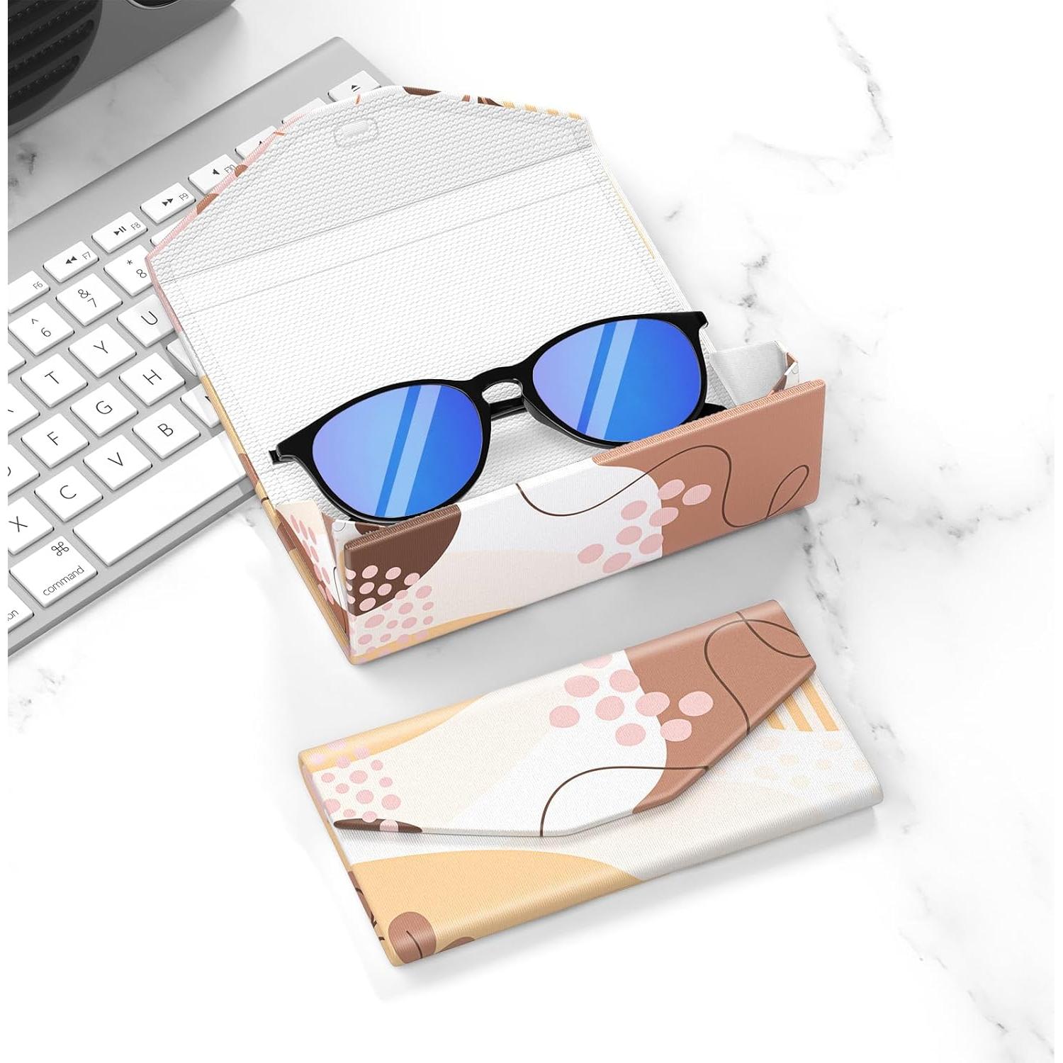 Estuche Plegable para Gafas de Cuero PU Unisex - 2 Pcs