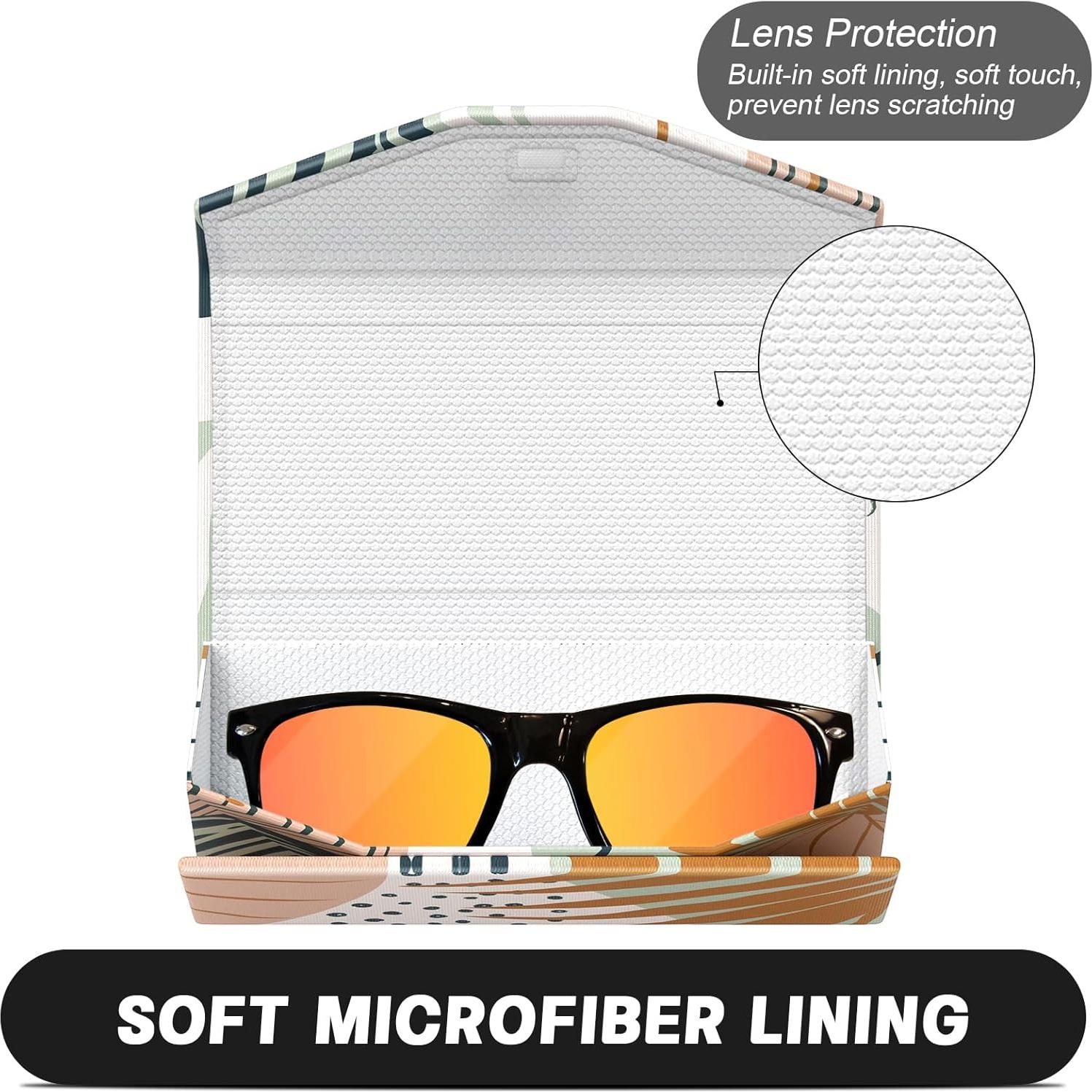 Estuche Plegable para Gafas de Cuero PU Magnético Unisex