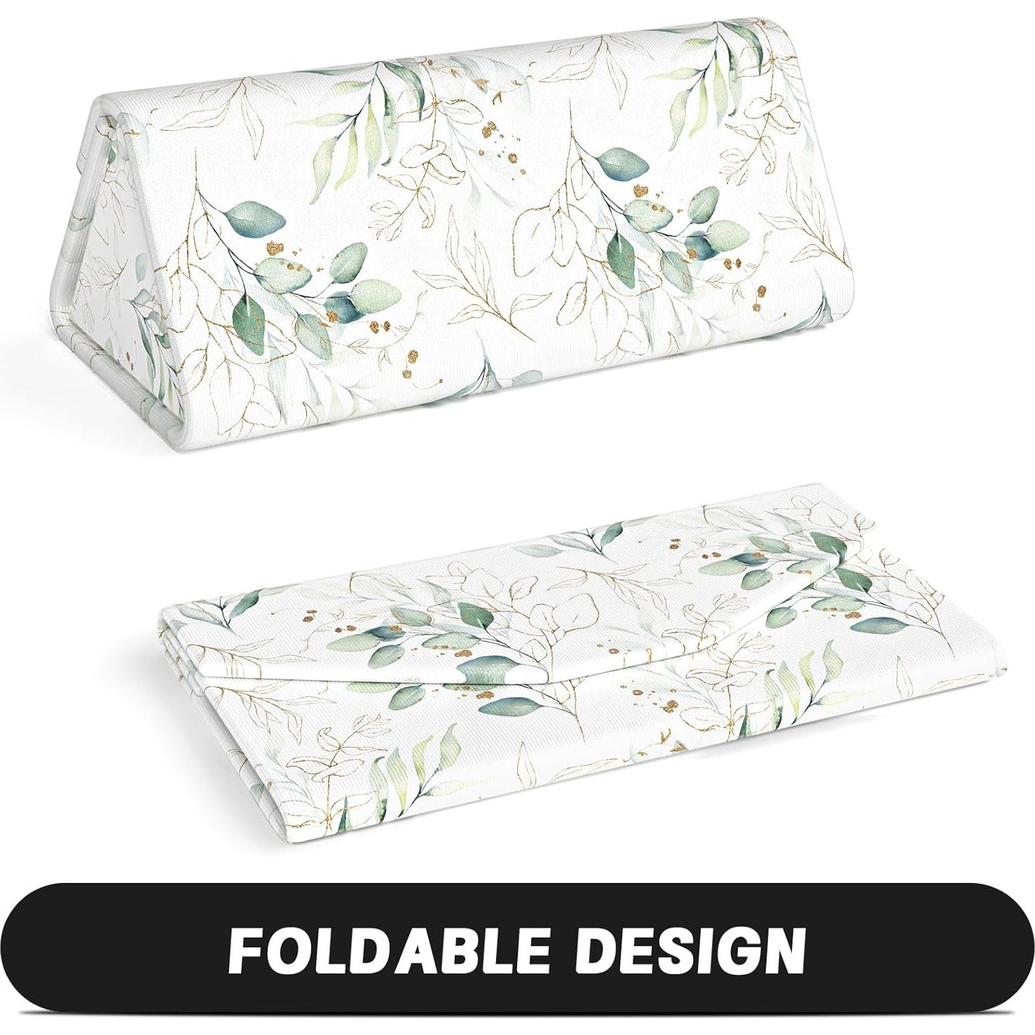 Estuche Plegable para Gafas de Cuero PU Unisex Hojas de Eucalipto