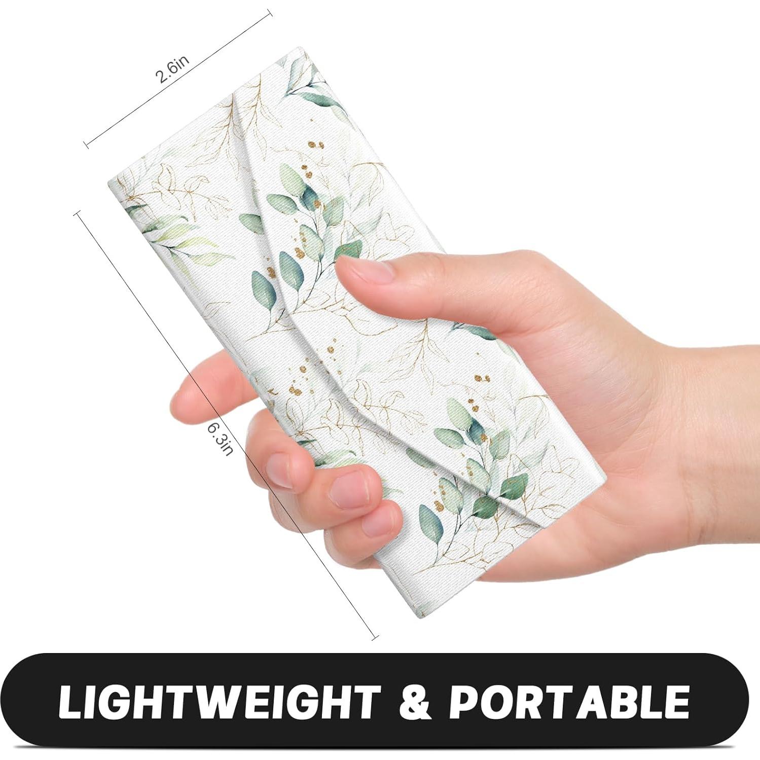 Estuche Plegable para Gafas de Cuero PU Unisex Hojas de Eucalipto