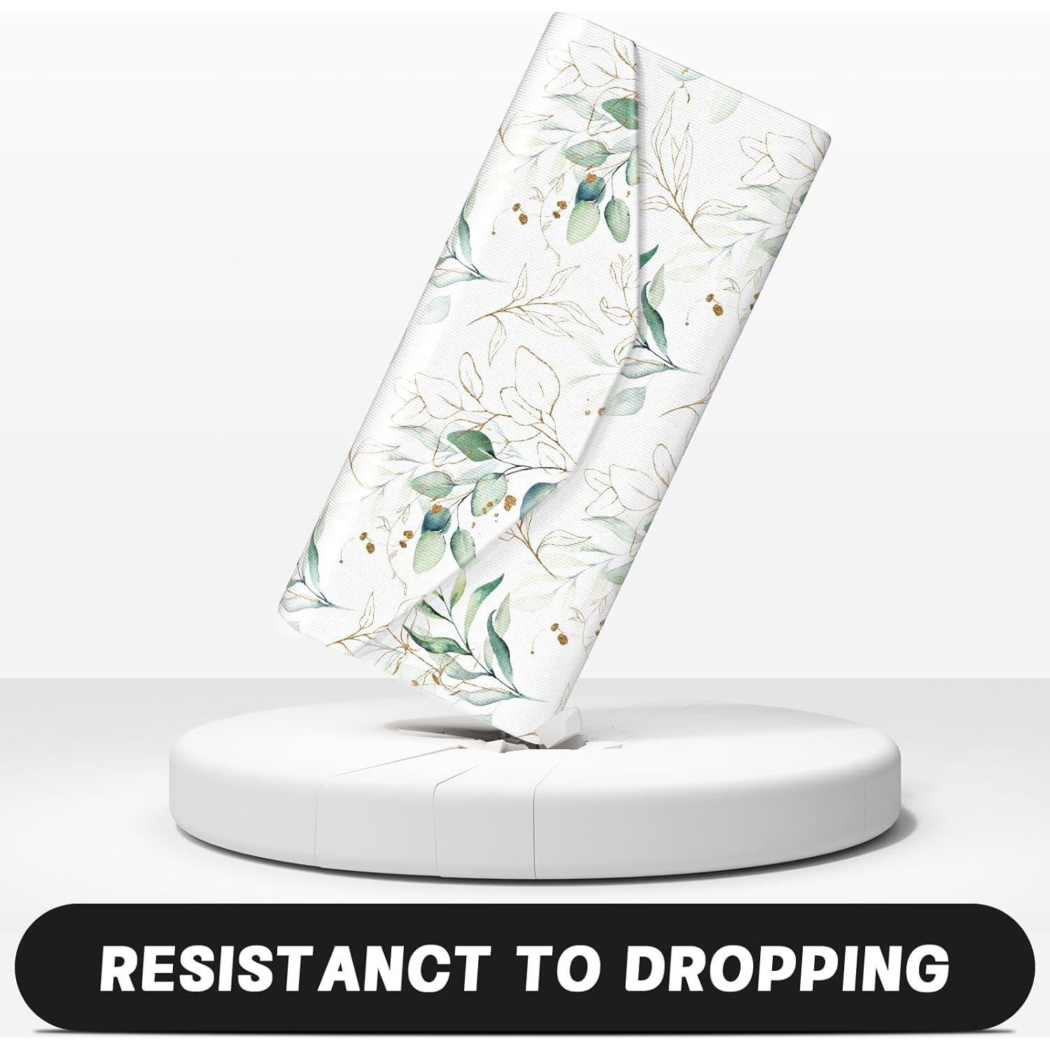 Estuche Plegable para Gafas de Cuero PU Unisex Hojas de Eucalipto